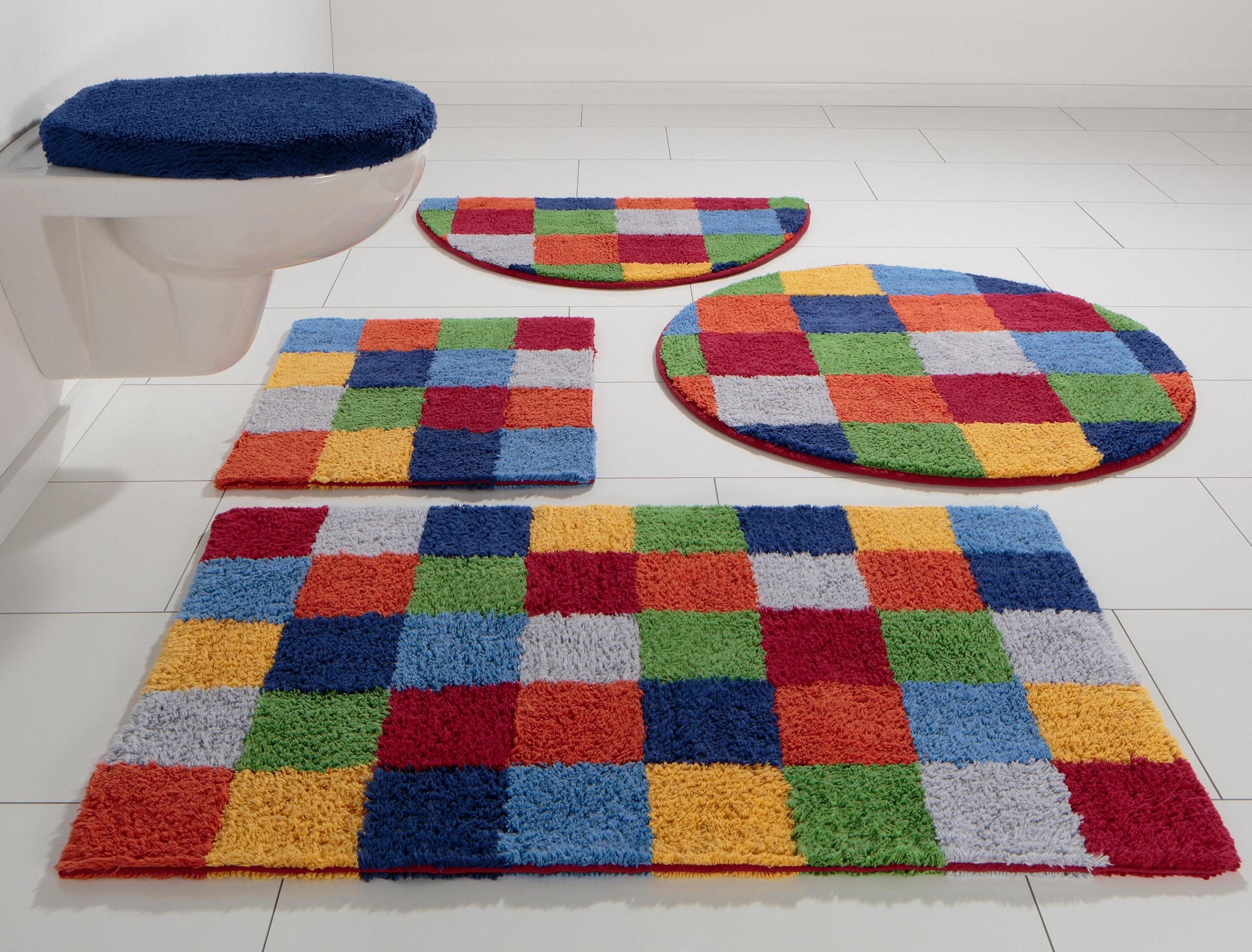 OTTO home Badematte "Kira, Badvorleger, Badezimmer Teppich, Kästchen" Höhe günstig online kaufen