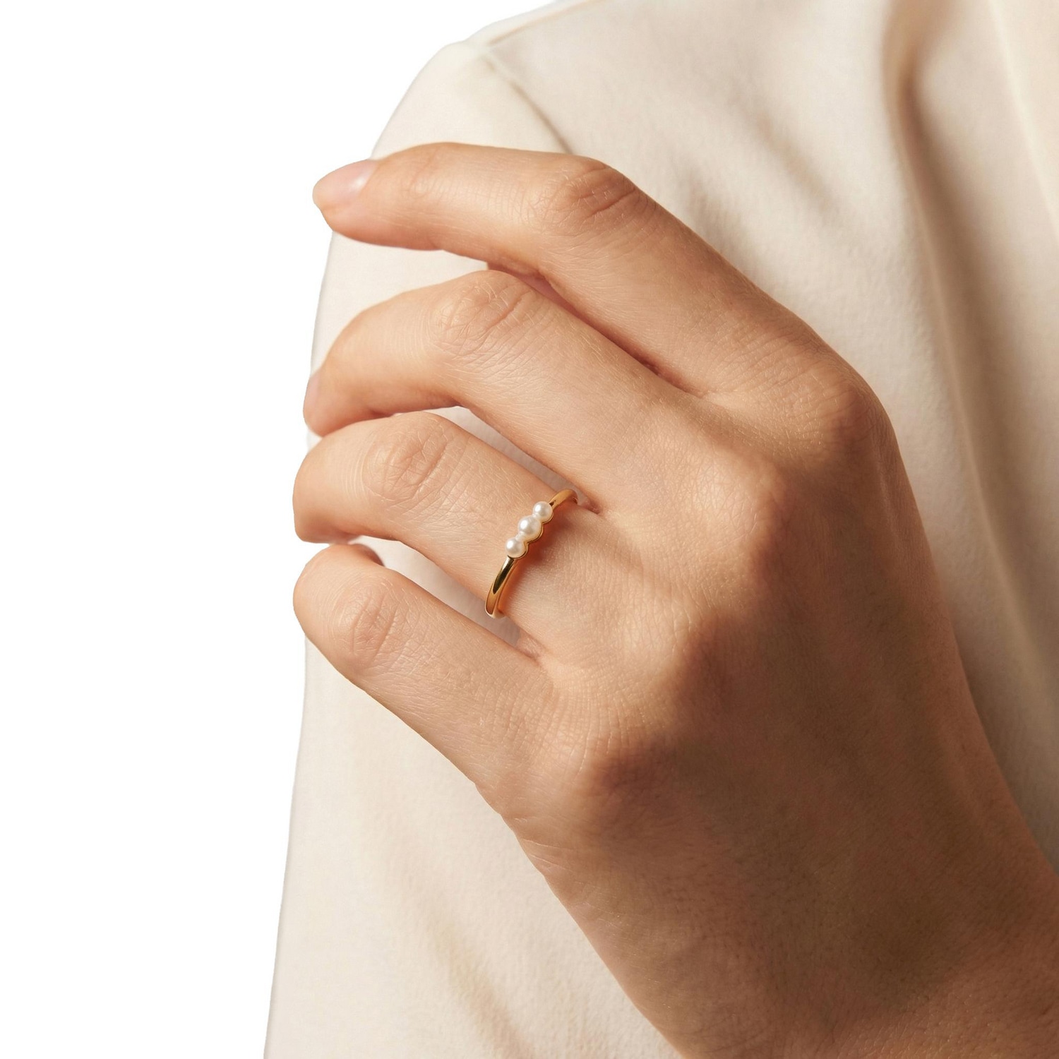 Amor Fingerring mit Glasperle