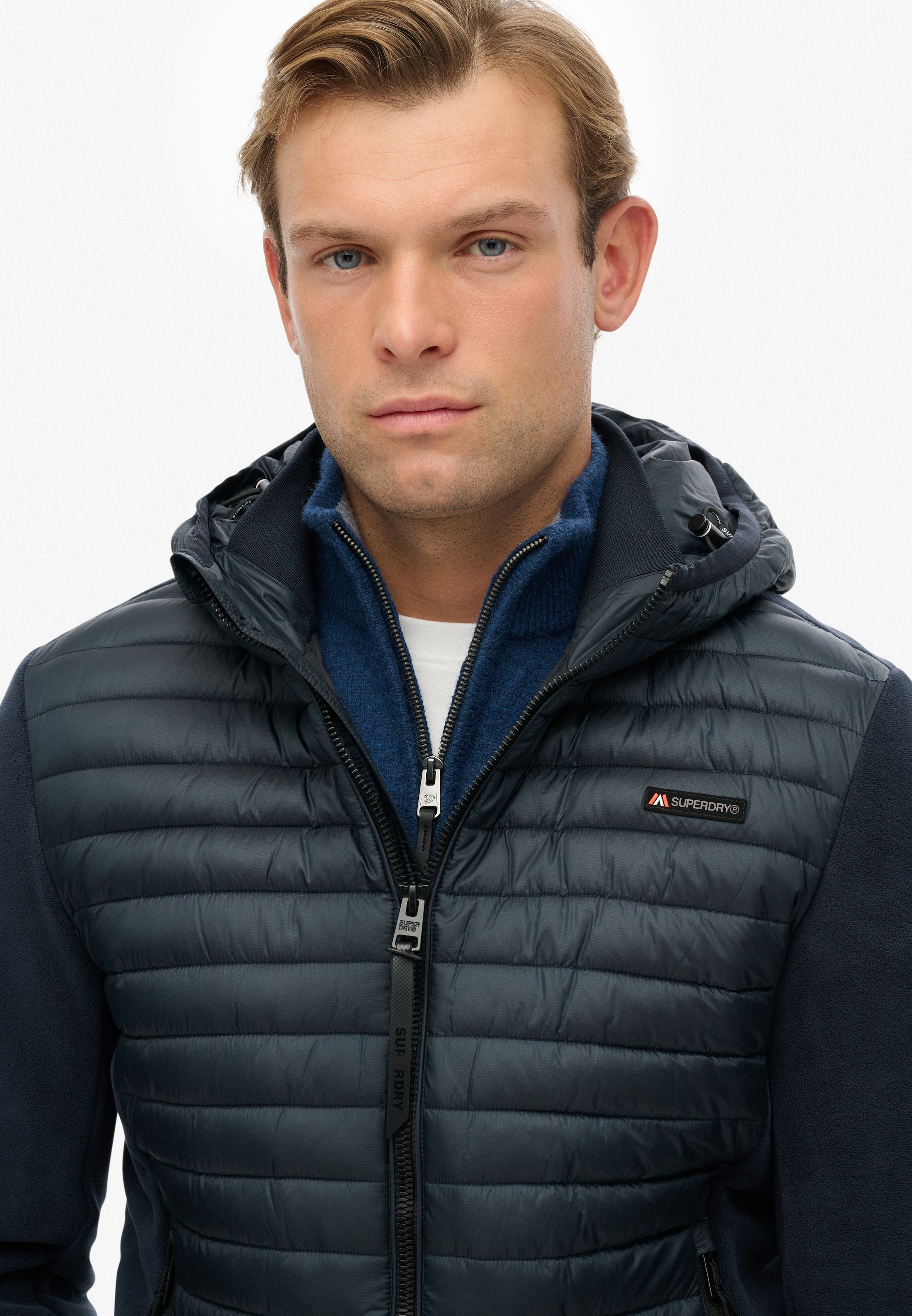 Superdry Steppjacke »HOOD STORM FLEECE HYBRID JKT«, mit Kapuze