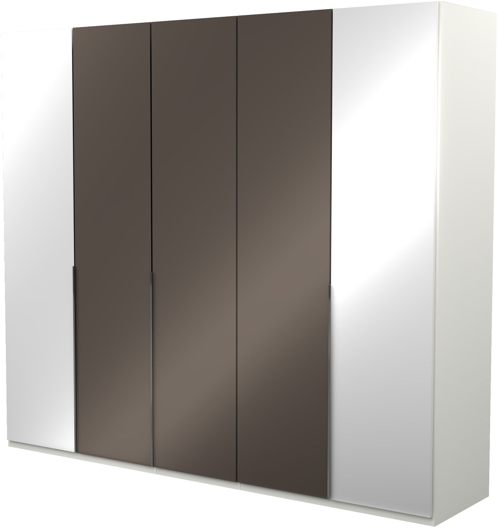 Musterring Kleiderschrank "San Diego, Kleiderschrank, Schrank, Garderobe, mit Glastüren" 1 Stk. tlg. 5-türig (gedämpft), 6 Einlegeböden, 3 Kleiderstangen, Chromgriffe
