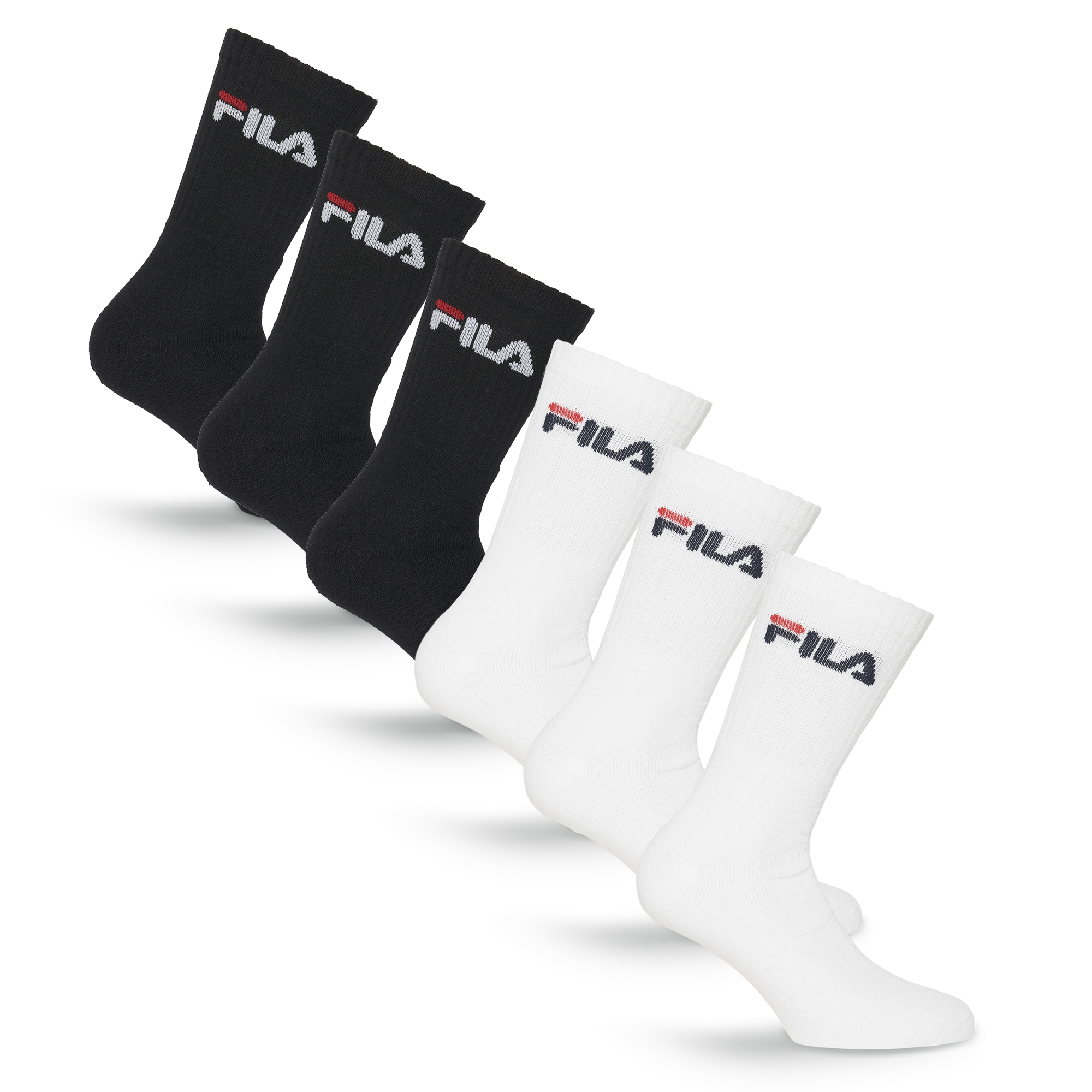 Fila Tennissocken "UNISEX CREW TENNIS FULL TERRY SOCKS" 6 Paar, 6 Paar tlg. Sportsocken, flache Zehennaht