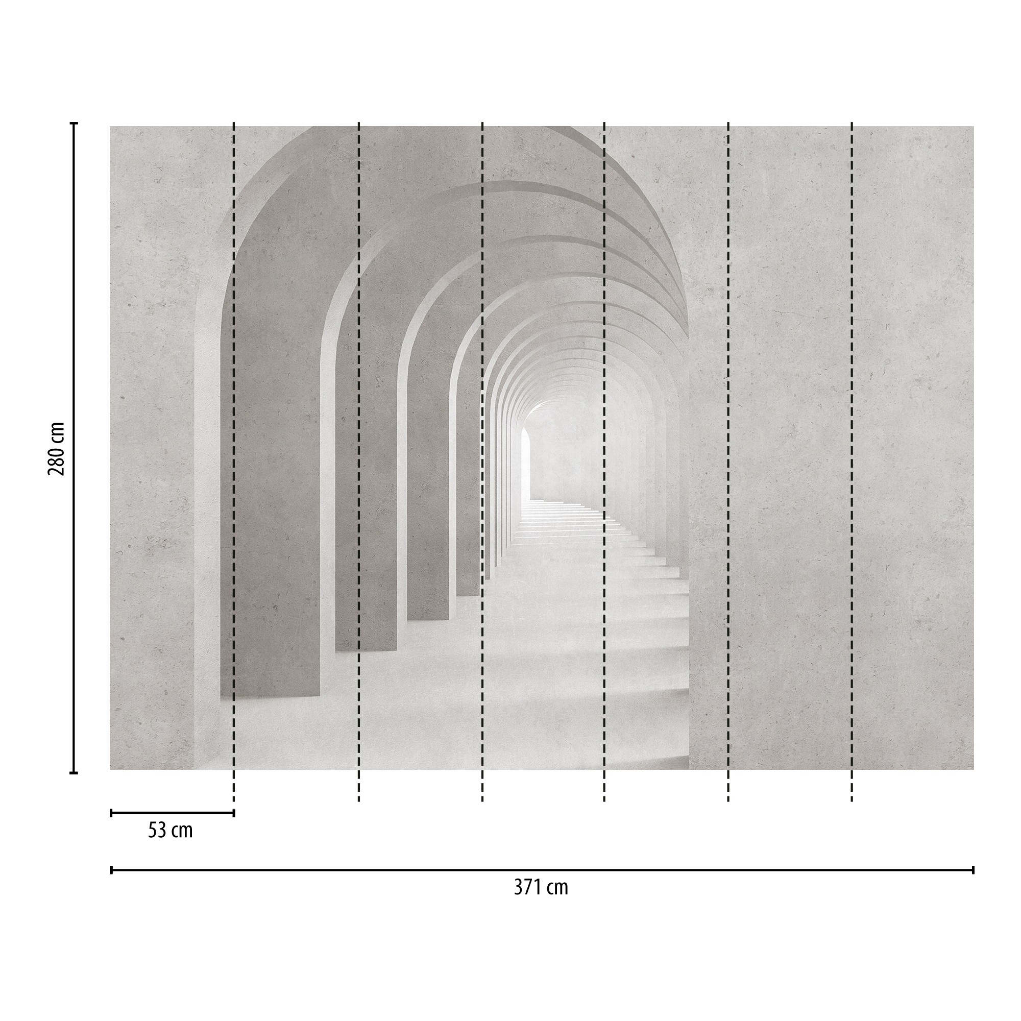 Thumbnail - living walls Fototapete "THE WALL III Beton-Optik Tapete Motivtapete Rundbogen 3D" matt glatt Vliestapete 3D-Optik für S...