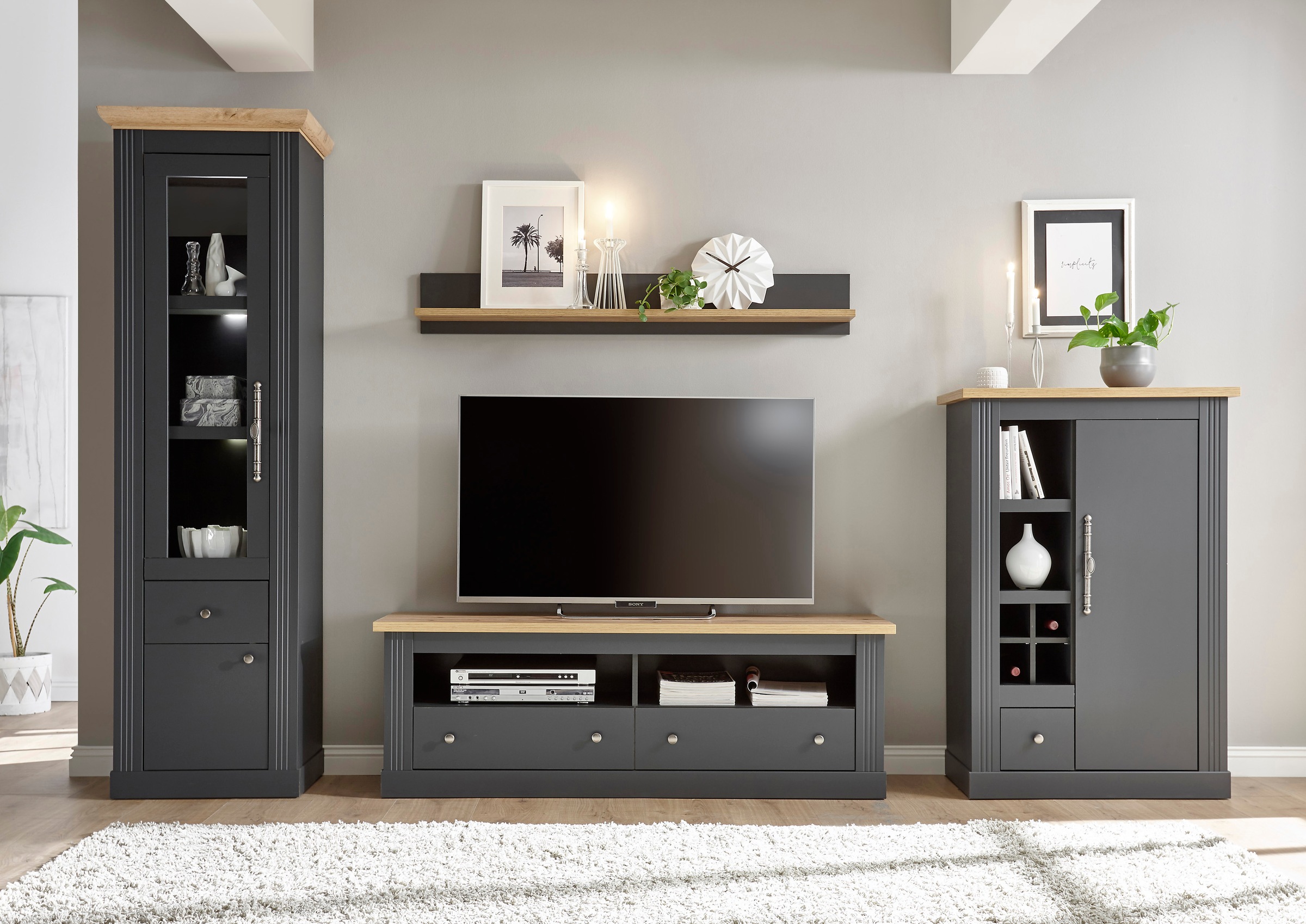 OTTO home Wohnwand "Westminster TOPSELLER" Set, Vitrine, Lowboard, Kommode, günstig online kaufen