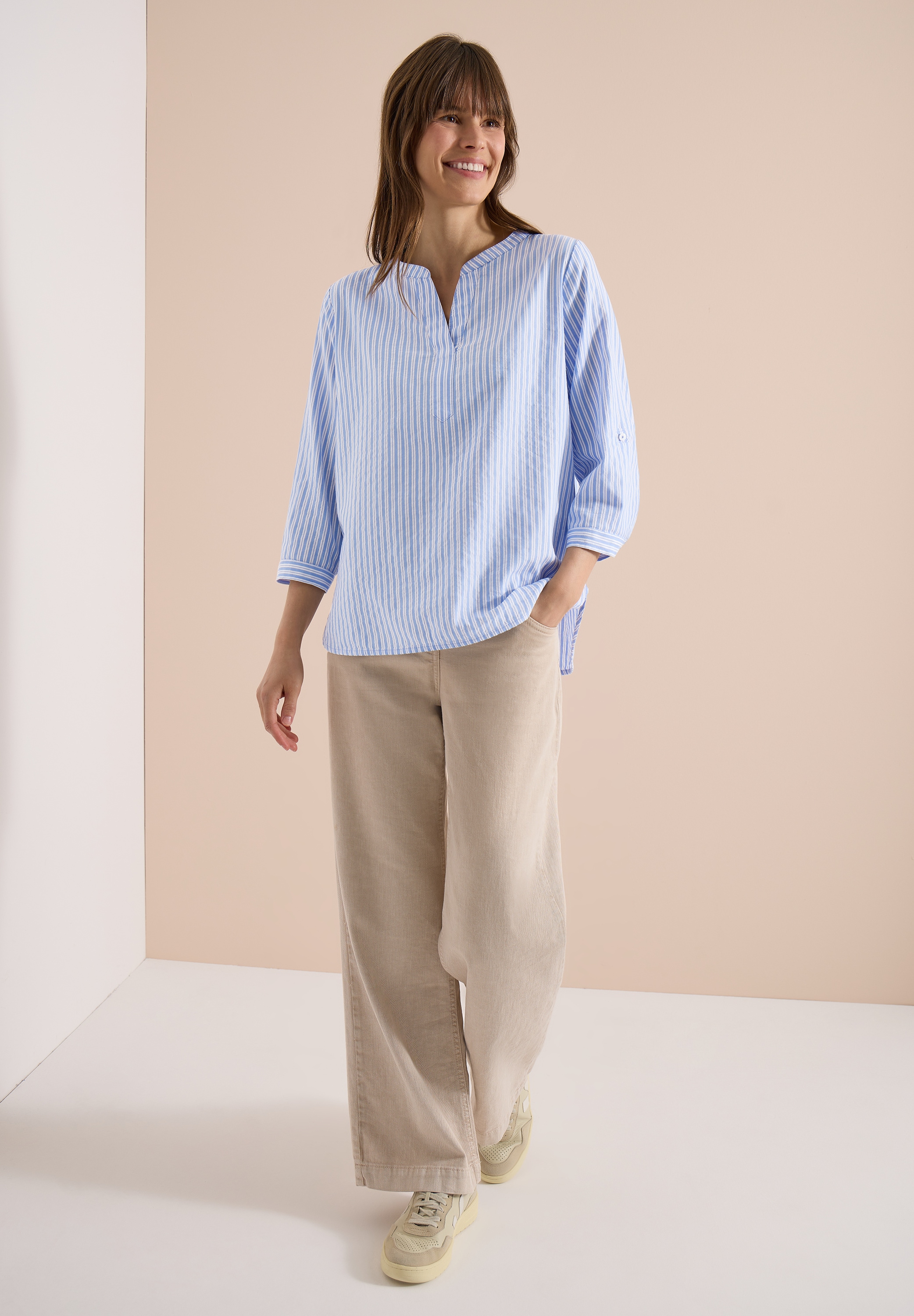 Cecil Langarmbluse im soften Baumwoll-Mix