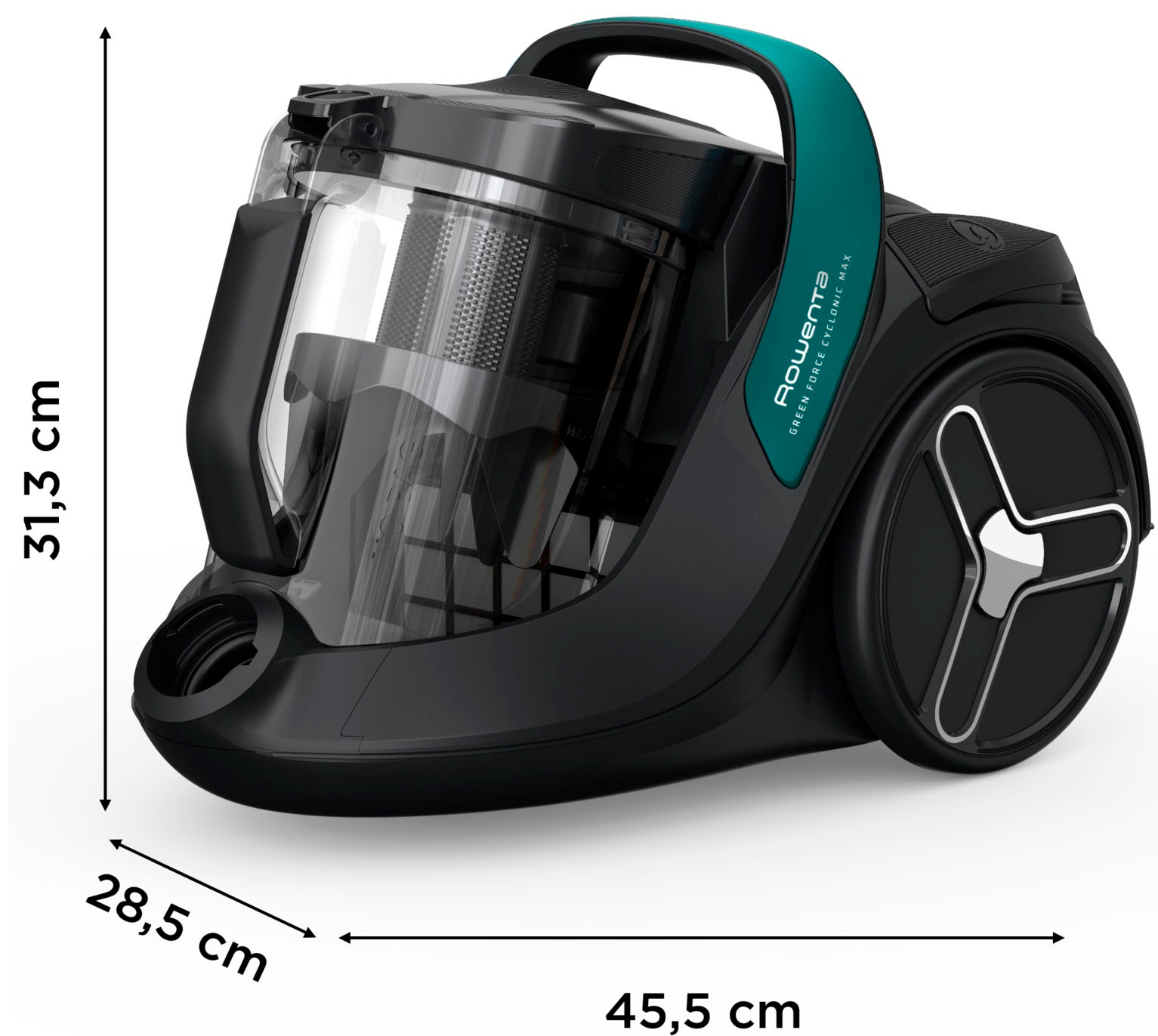 Rowenta Bodenstaubsauger »Green Force Cyclonic Max, beutellos mit XXL Fassungsvermögen, kompakt«, 750 W, beutellos, ECO-Design, sehr leise mit nur 73 dB(A), 99,98% Filtration, RO7B12