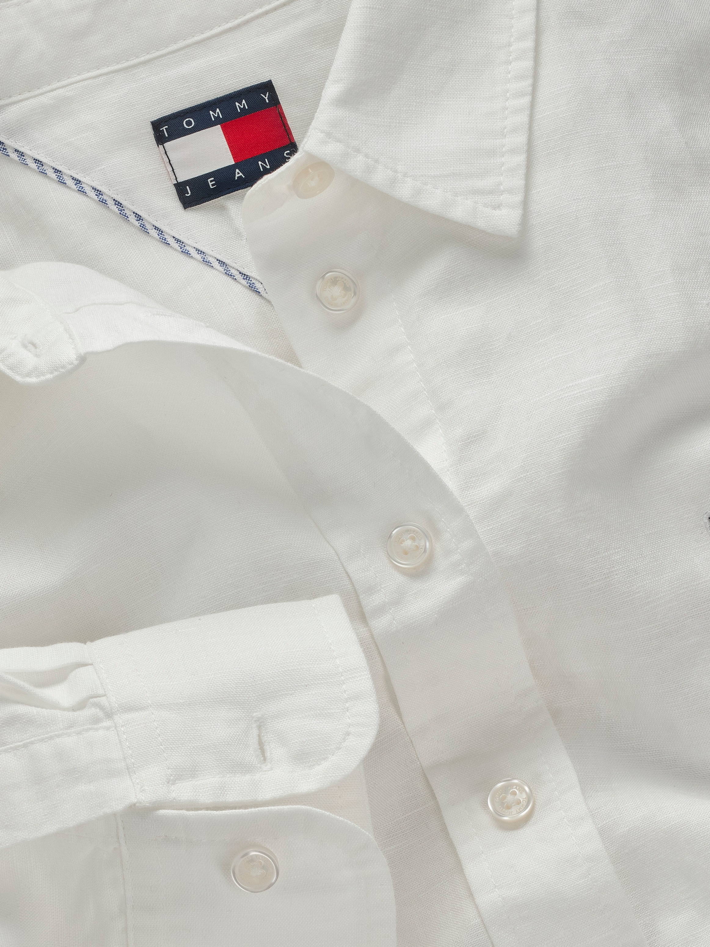 Thumbnail - Tommy Jeans Hemdbluse "TJW RLX LINEN SHIRT" mit Logostickerei