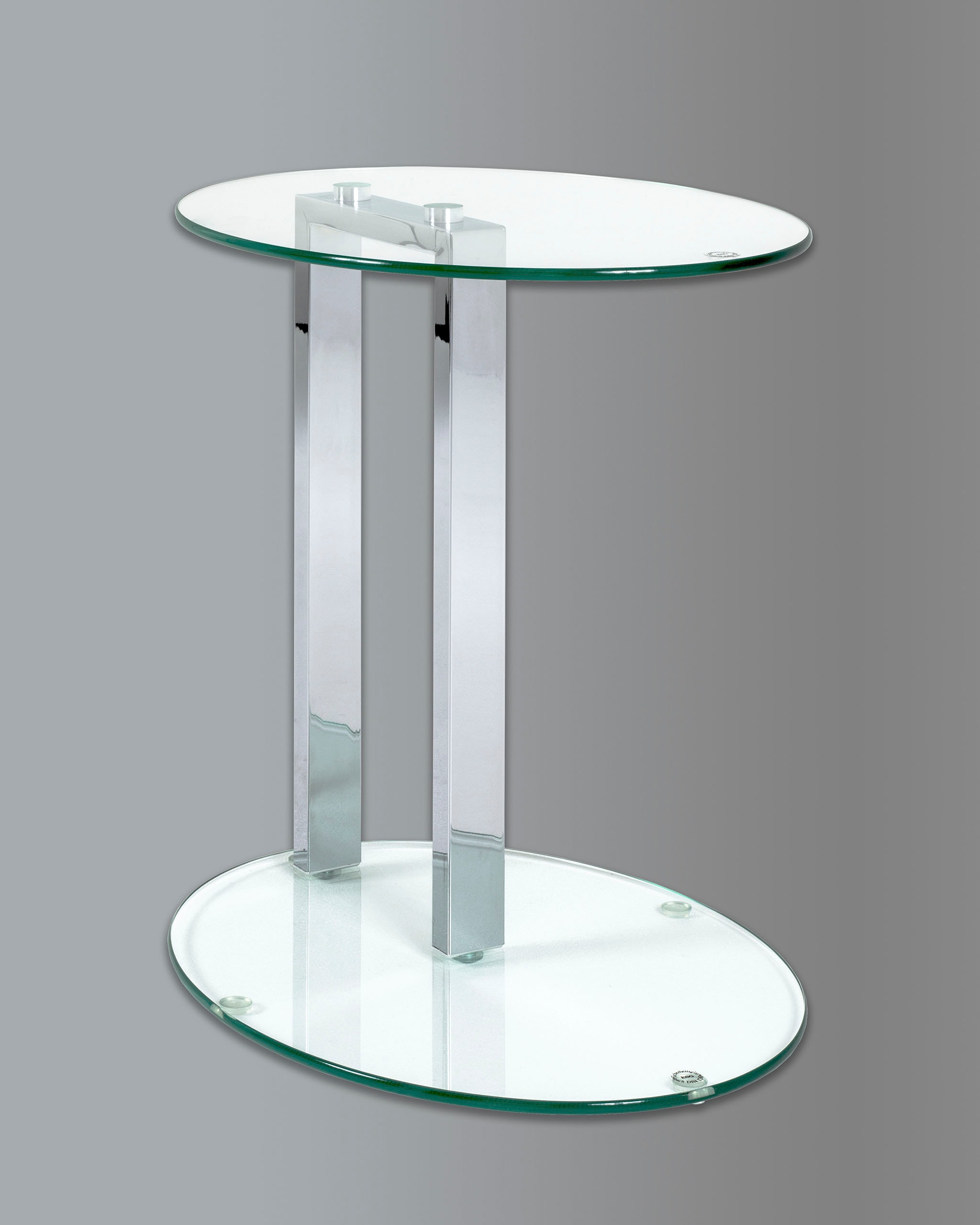 HAKU Beistelltisch "Sofatisch, Wohnzimmertisch" 1 Stk. tlg. oval - aus Metall Silber B/T/H 45/35/50 cm