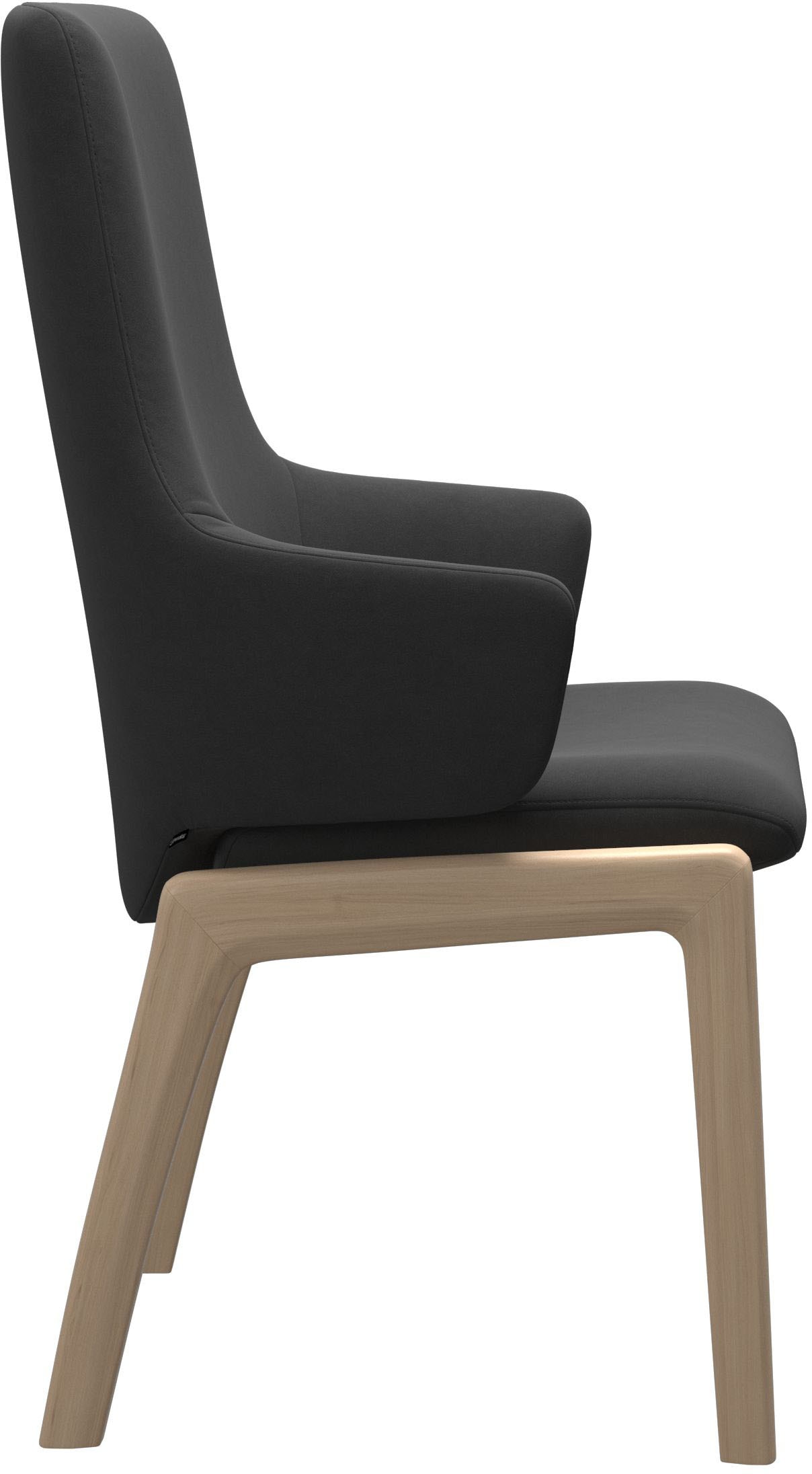 Stressless® Polsterstuhl »Laurel«, Microfaser DINAMICA, High Back mit Armlehne, Größe L, mit abgerundeten Beinen in Eiche