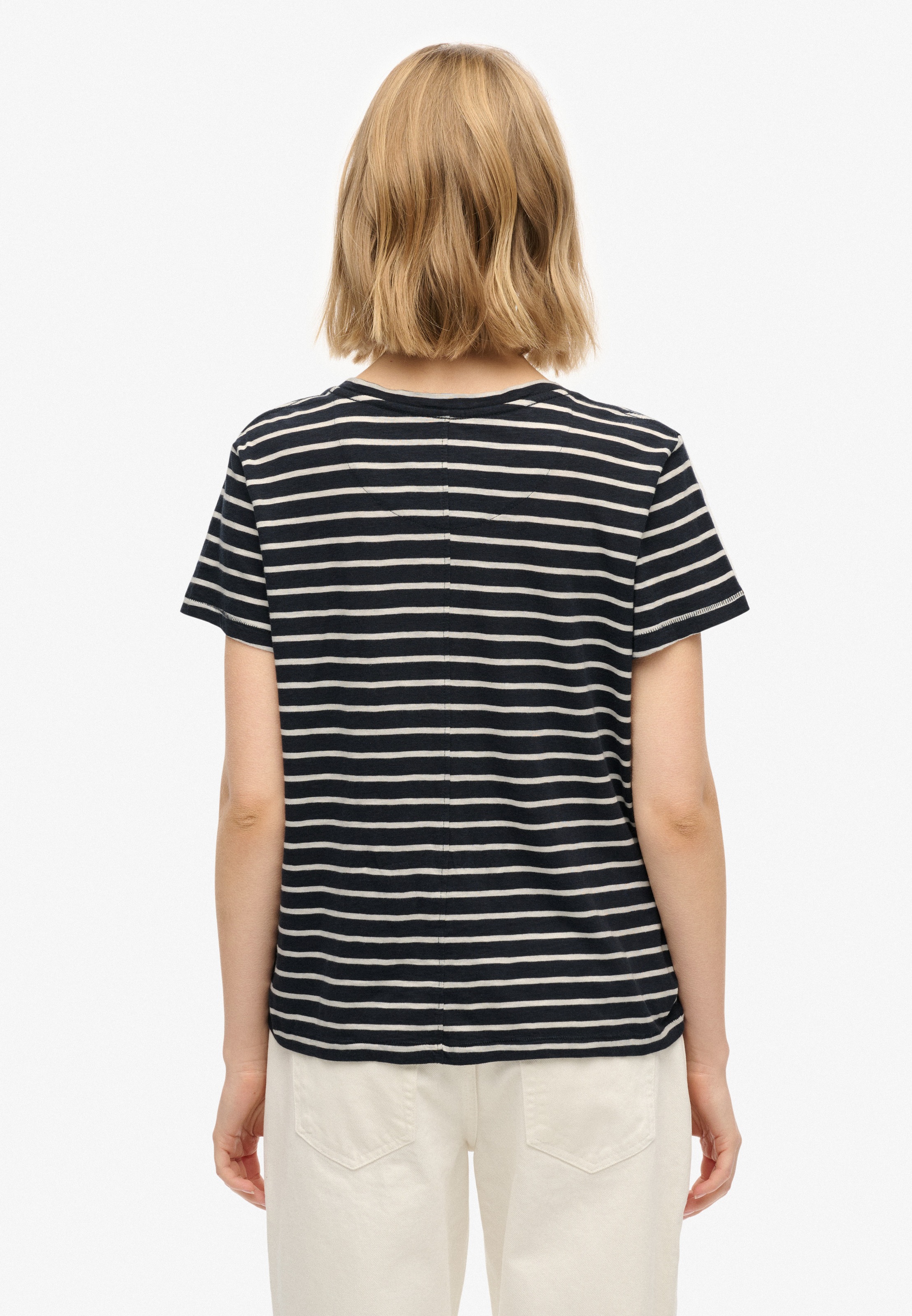 Thumbnail - Superdry T-Shirt "STUDIOS SLUB EMB VEE TEE" Baumwollmischung, relaxed fit