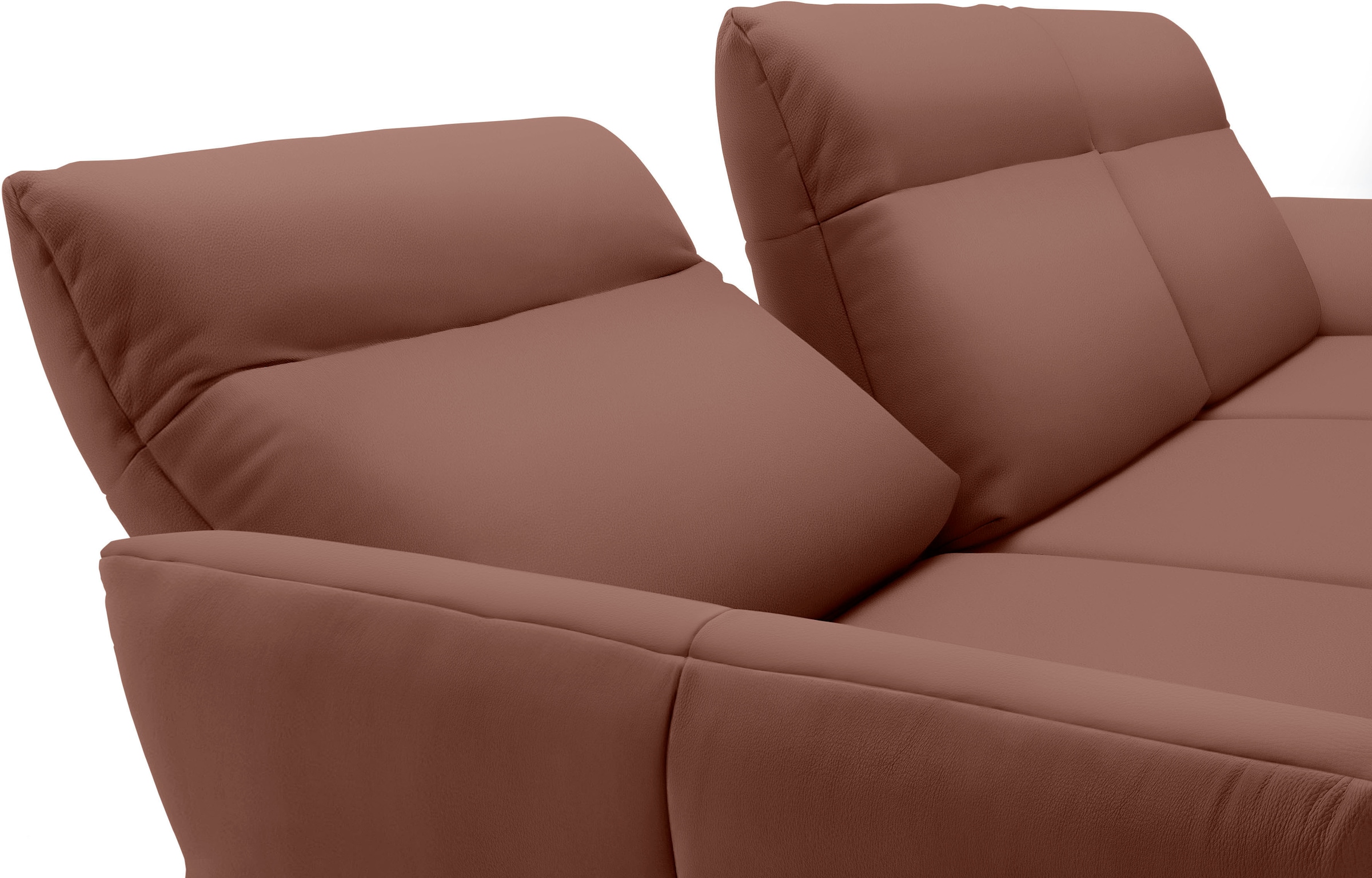 Creation BY ROLF BENZ Ecksofa »CR.460«, Sockel in Eiche, Winkelfüße in Umbragrau, Breite 318 cm