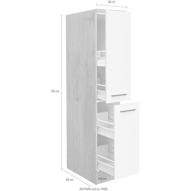 Flex-Well Apothekerschrank »Morena«, (B x H x T) 30 x 161 x 60 cm, mit 4  Ablagen kaufen | BAUR