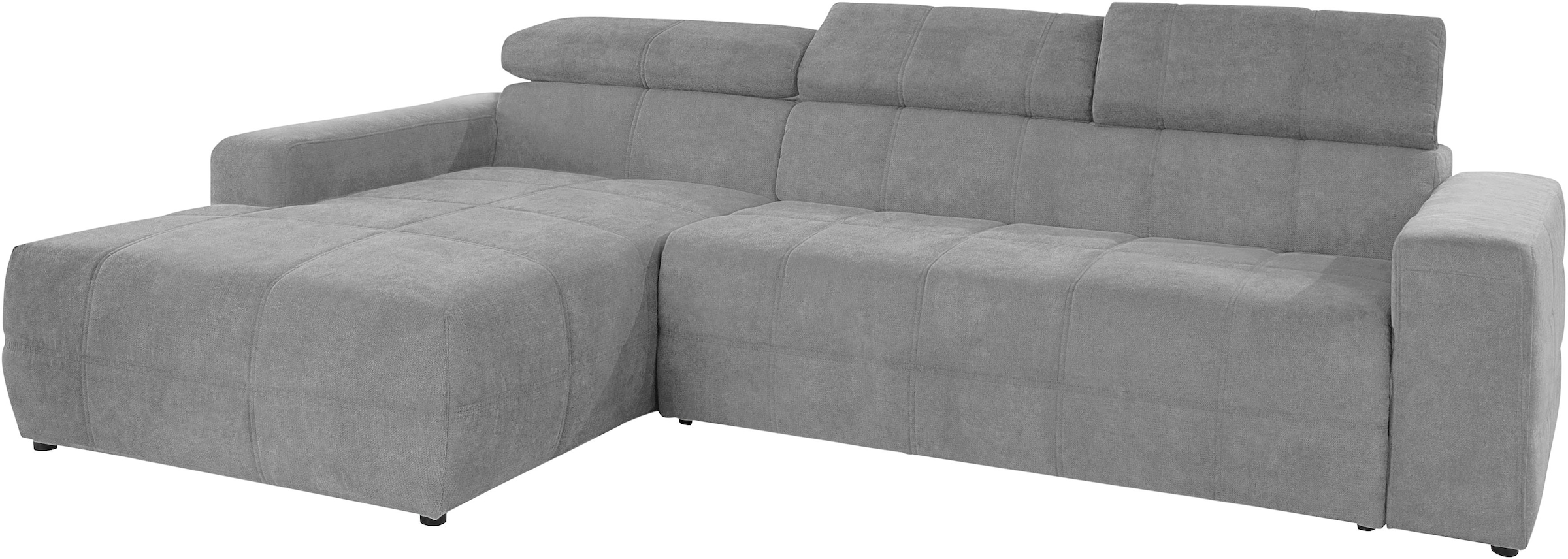 DOMO collection Ecksofa »Brandon Sitzbelastung 140 kg, große Ausführung, B/T/H: 289/177/80 cm«, mit Kopfteilverstellung, wahlweise Sitztiefenverstellung, L-Form