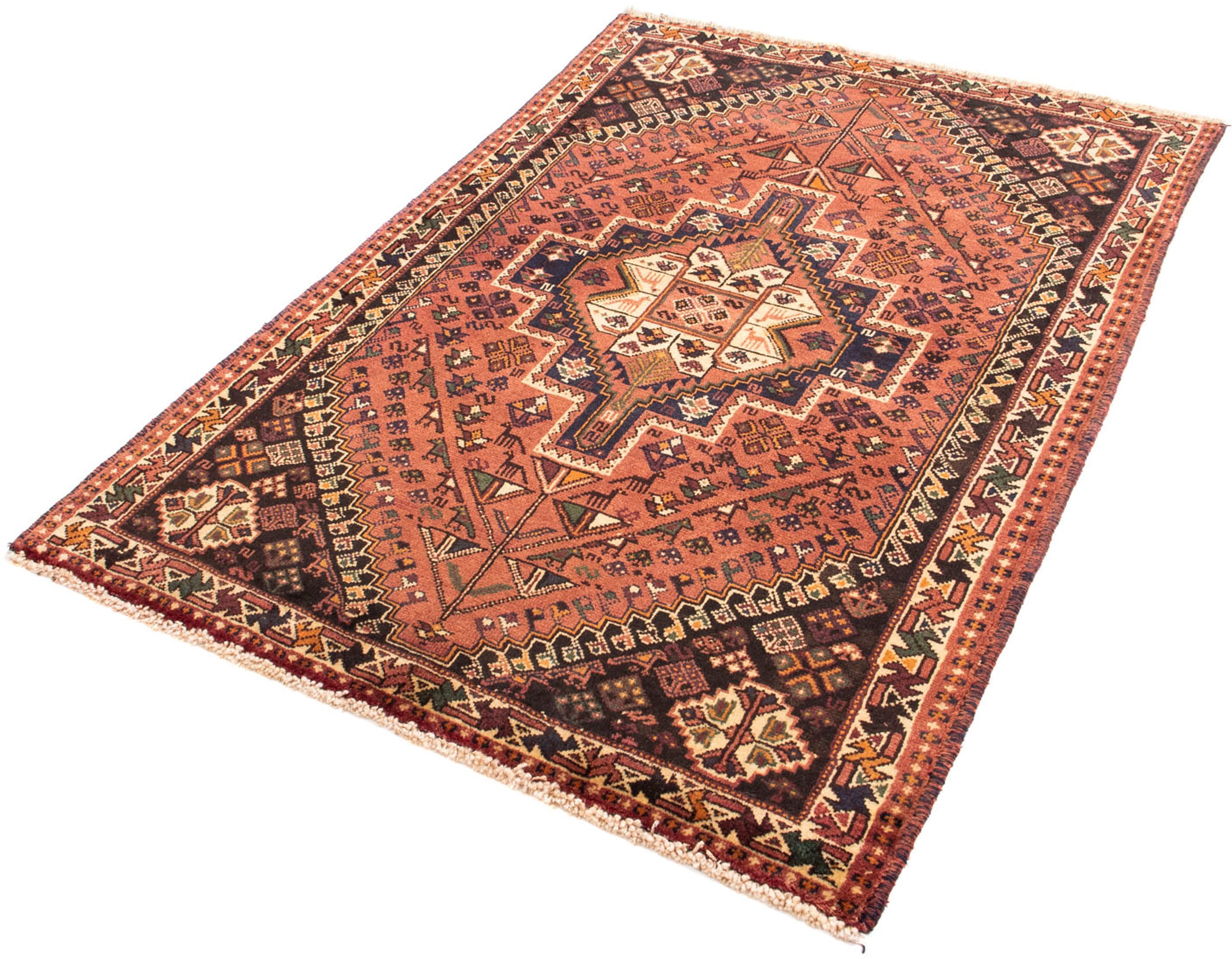 morgenland Orientteppich "Perser - Nomadic - 161 x 108 cm - hellrot", rechteckig, 10 mm Höhe, Wohnzimmer, Handgeknüpft, 