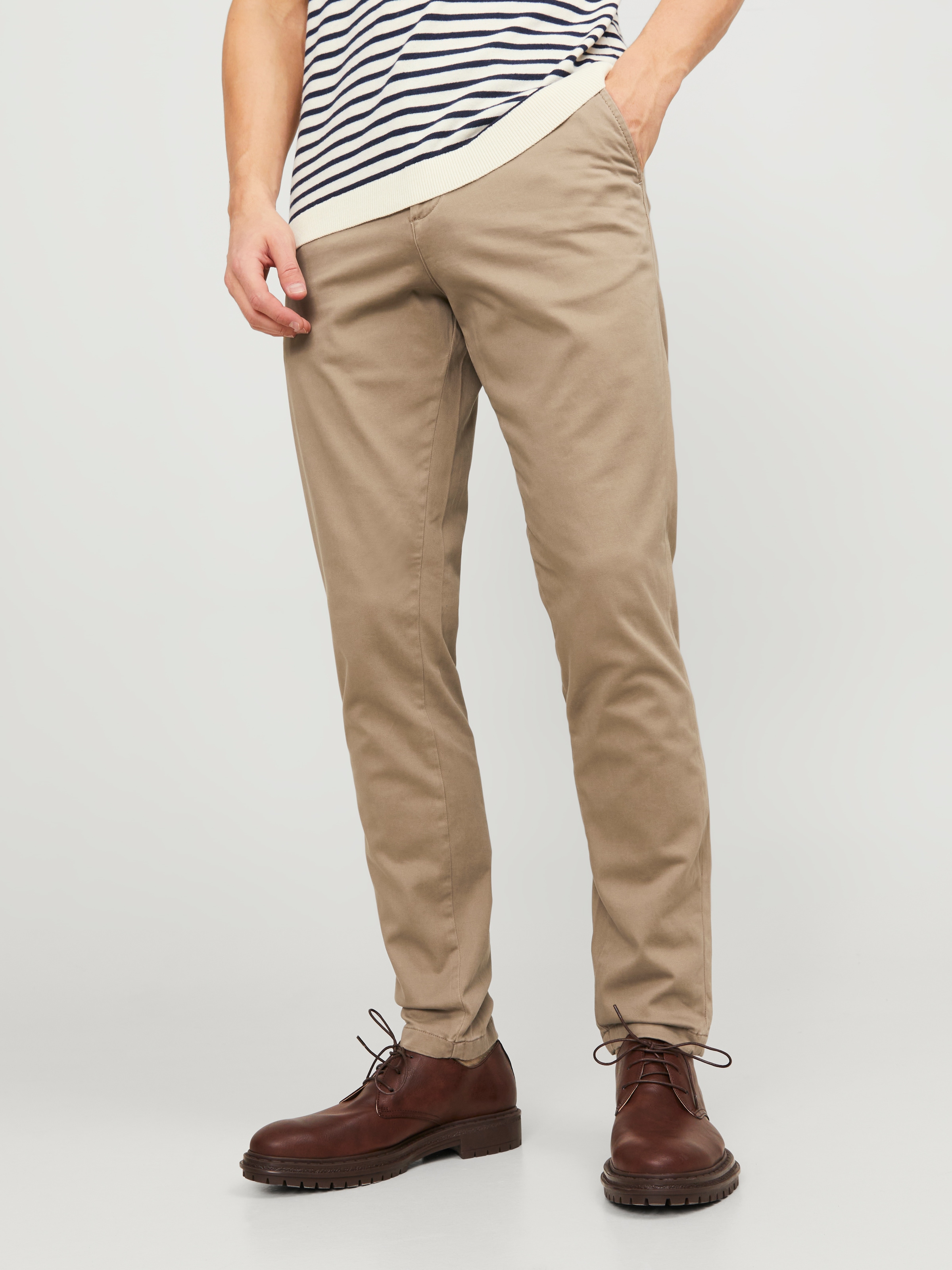 Jack & Jones "JJIMARCO mit Badge und hohem Tragekomfort" unifarben, modisch, slim fit, Baumwollmischung