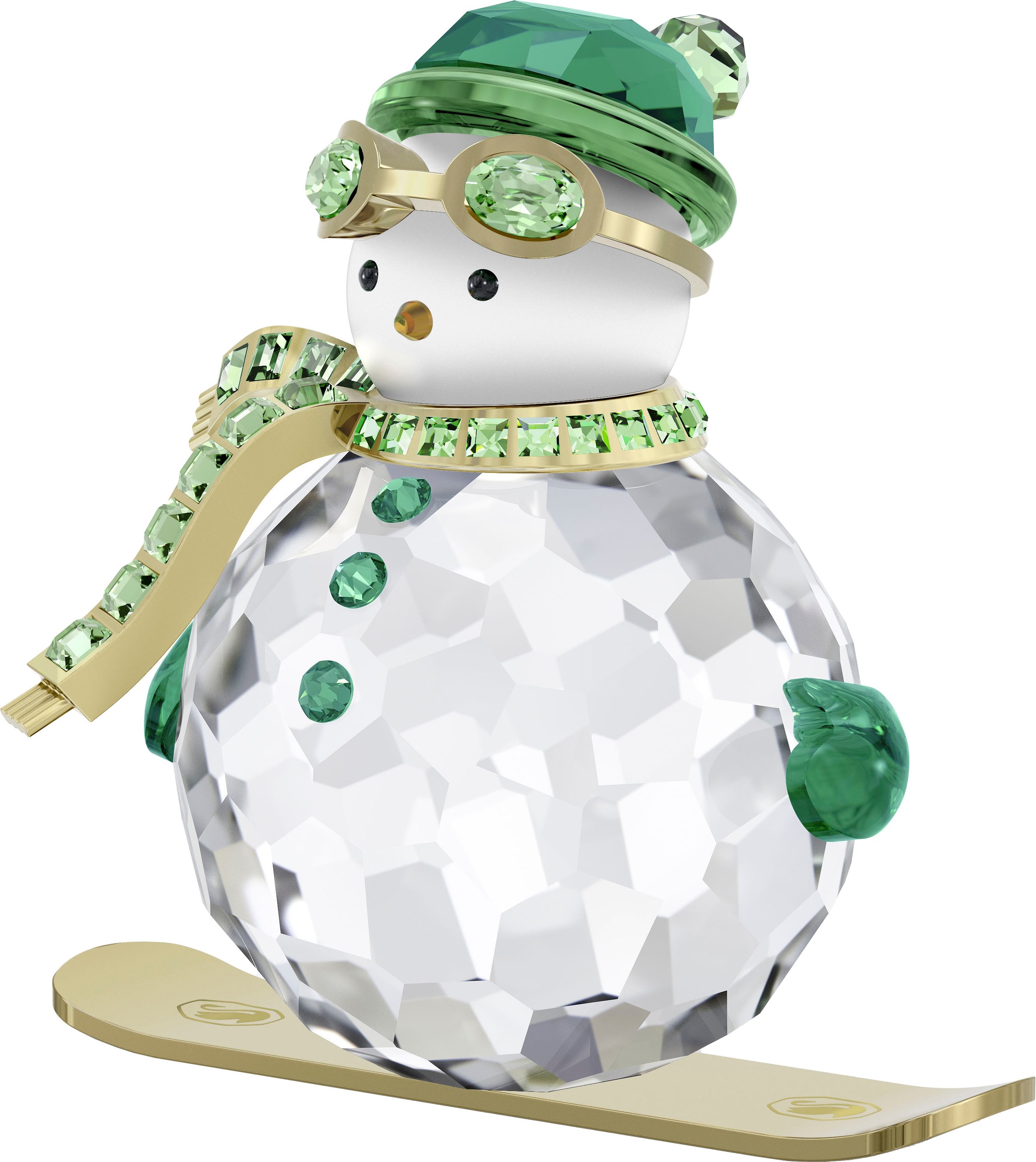 SWAROVSKI Weihnachtsfigur "Deko Kristall Sammelfigur Holiday Cheers Dulcis Schneemann", B/H/T: 4,05cm x 5,53cm x 5,66cm, Schneemann, weiß, Metall,
