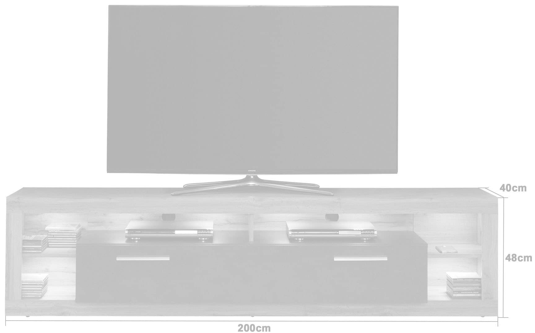 INOSIGN Lowboard »Gwendolyn«, (1 St.), TV Schrank,weiße Hochglanzfronten,  TV Board 1 Klappe, 4 Fächer bestellen | BAUR