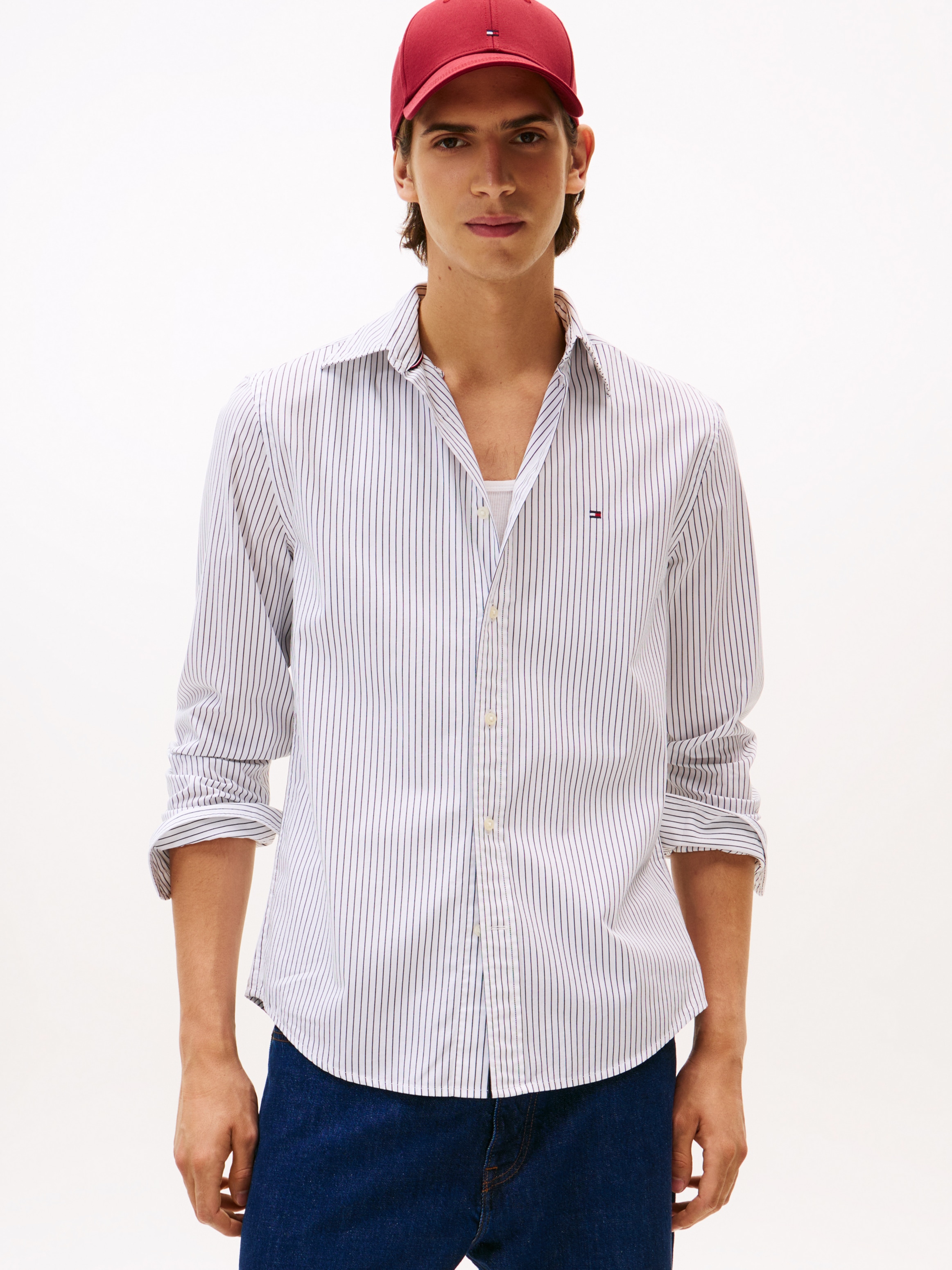 Tommy Hilfiger Langarmhemd "CORE HAIRLINE POPLIN" günstig online kaufen