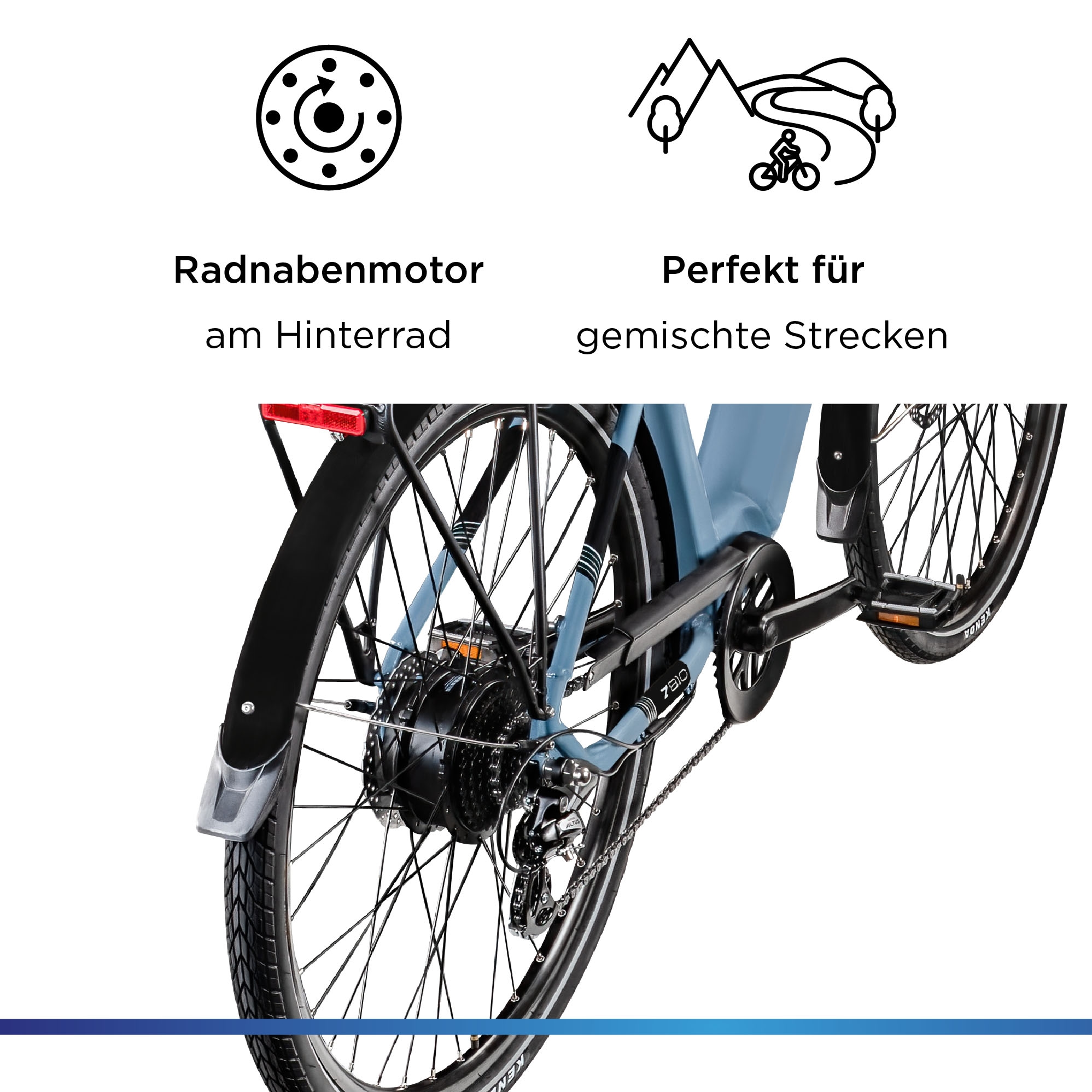 Zündapp »Z810« 8 Gang Shimano Altus RD-M310 Schaltwerk Kettenschaltung Heckmotor 250 W