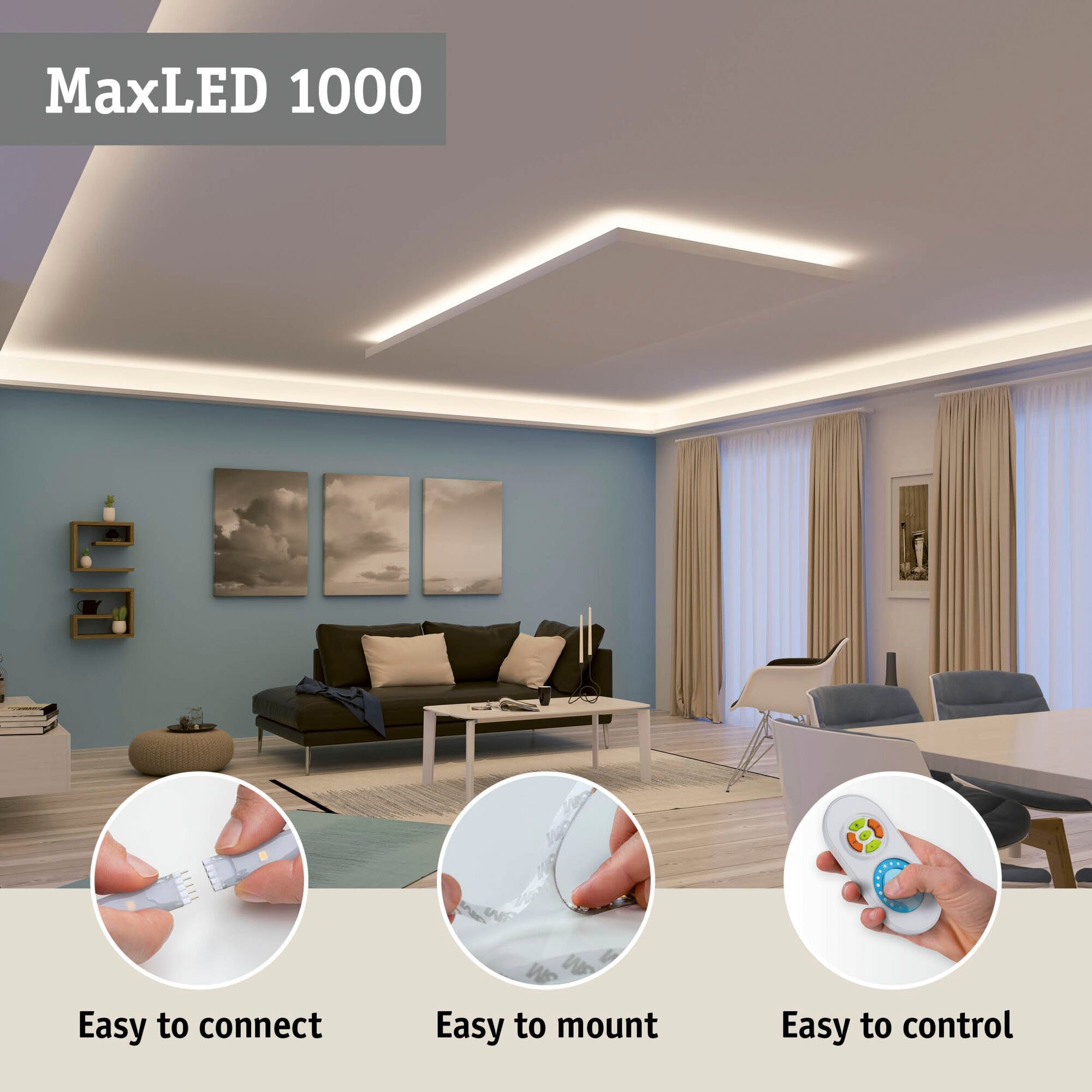 Paulmann LED-Streifen »MaxLED 1000 Basisset 3m Tageslichtweiß IP44 34W  3300lm beschichtet«, 1 St.-flammig kaufen | BAUR