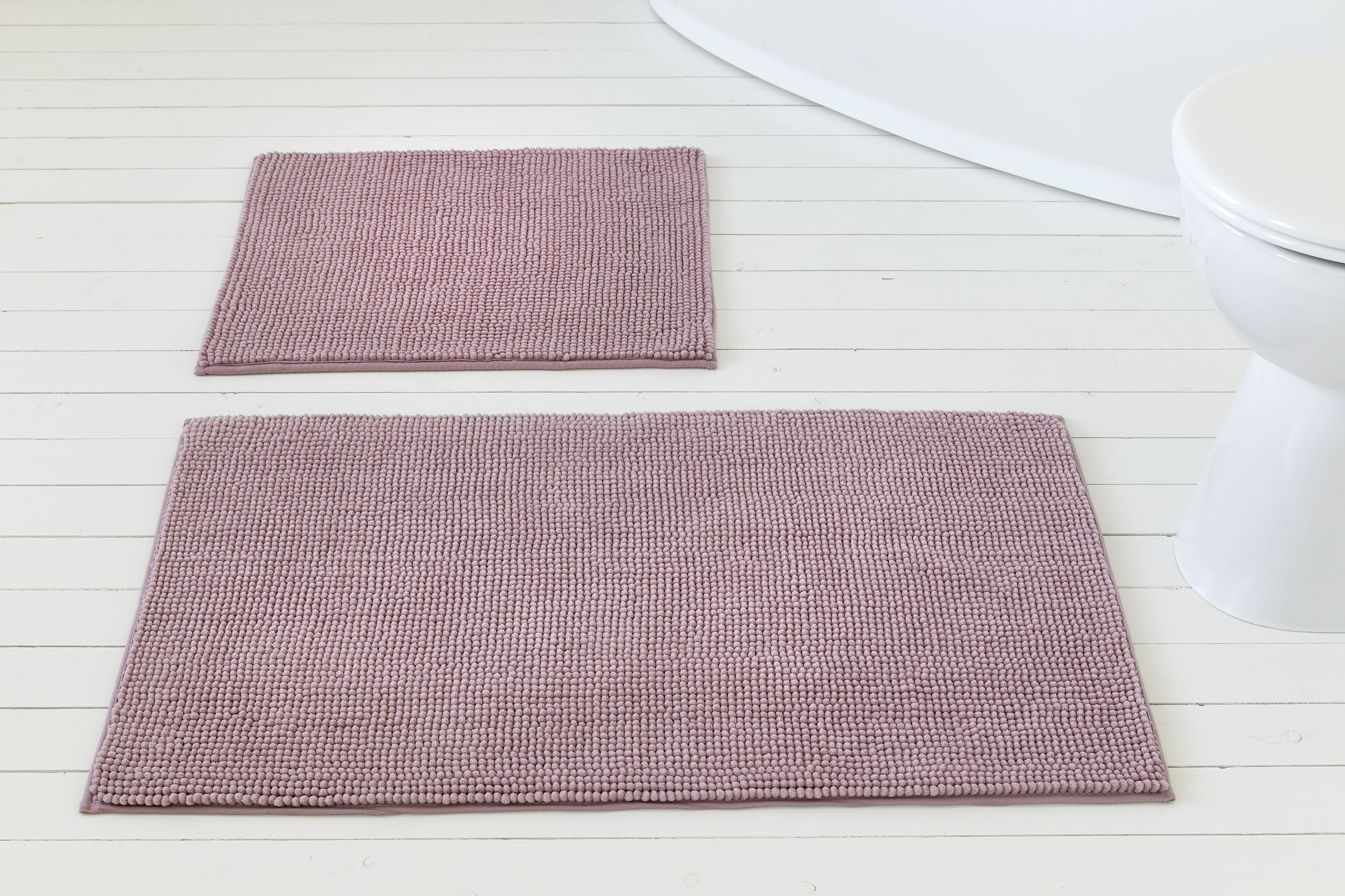 my home Badematte »Kaelan«, rutschhemmend beschichtet, fußbodenheizungsgeeignet, Badvorleger, Badteppich aus weicher Chenille, pastell Farben