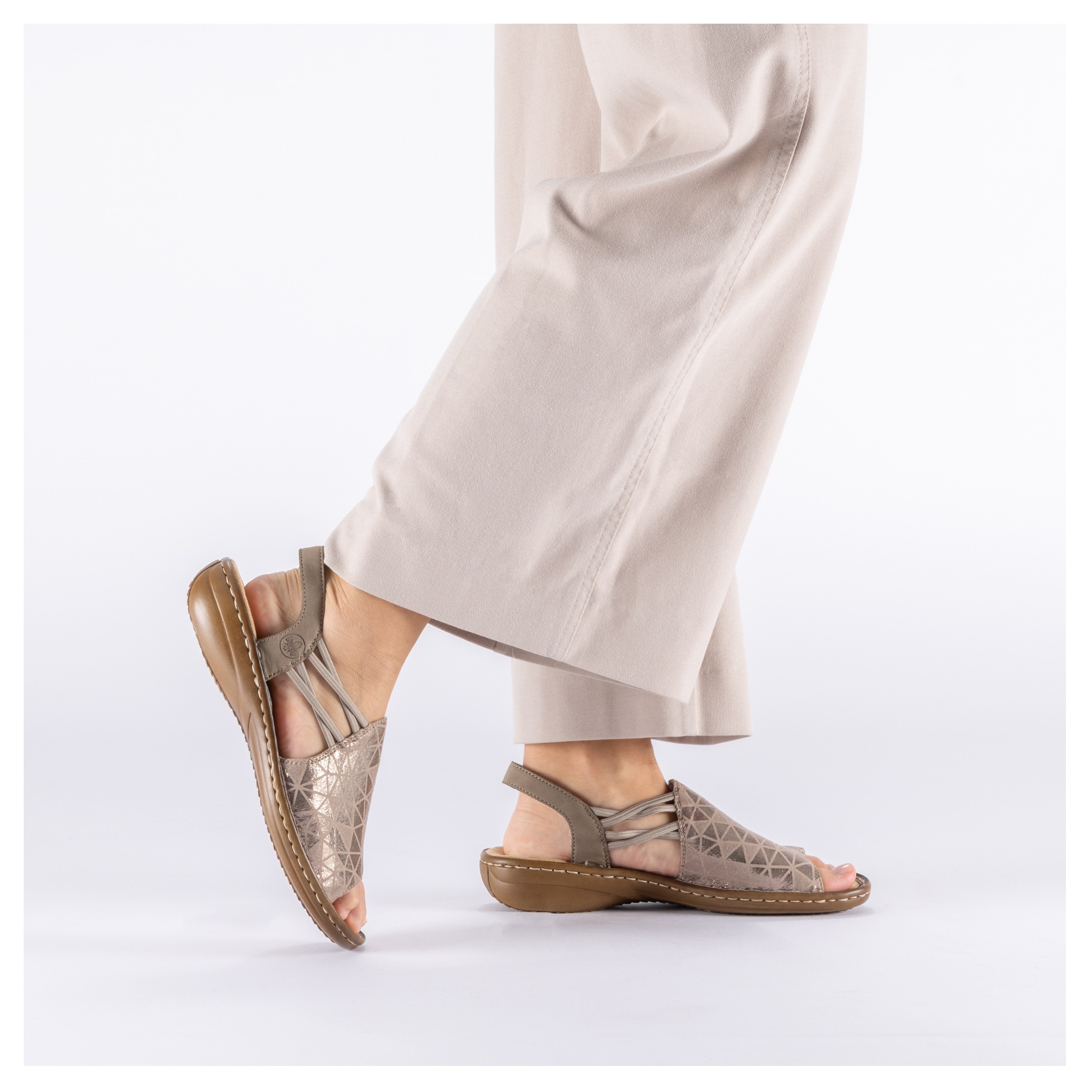 Rieker Sandale  Sommerschuh, Sandalette, Keilabsatz, mit Gummizugbändern
