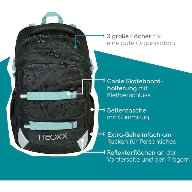 neoxx Schulrucksack »Active, Queen of the Nite«, reflektierende Details,  aus recycelten PET-Flaschen | BAUR