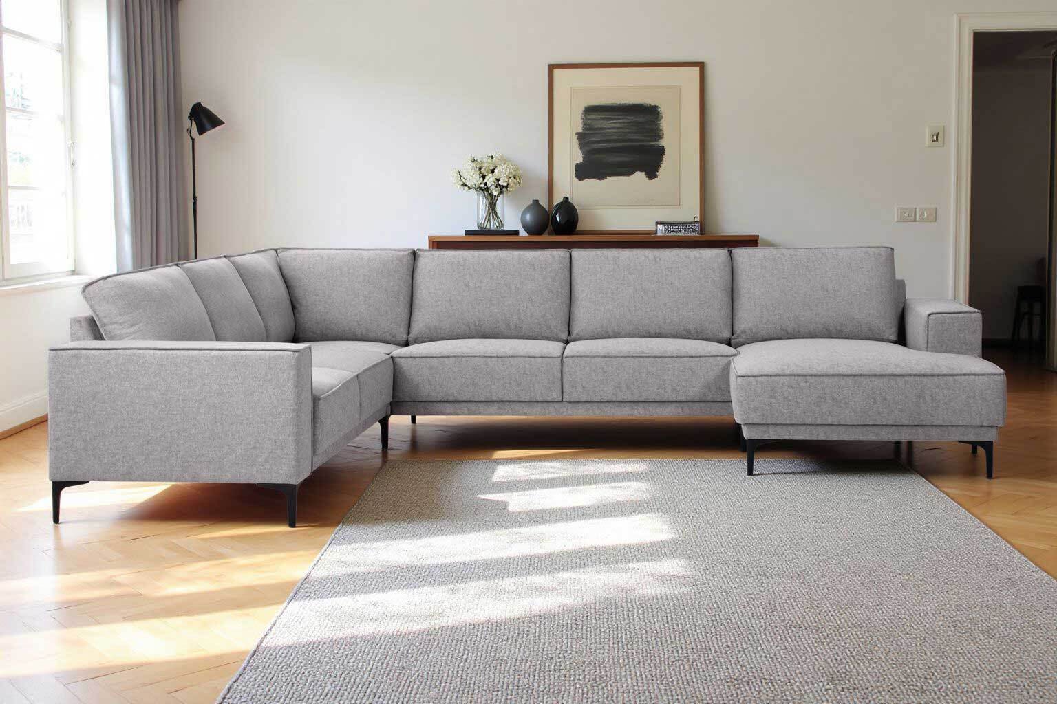 Places of Style Wohnlandschaft "XXL Sofa Oland, Struktur, Flachgewebe, Luxu günstig online kaufen