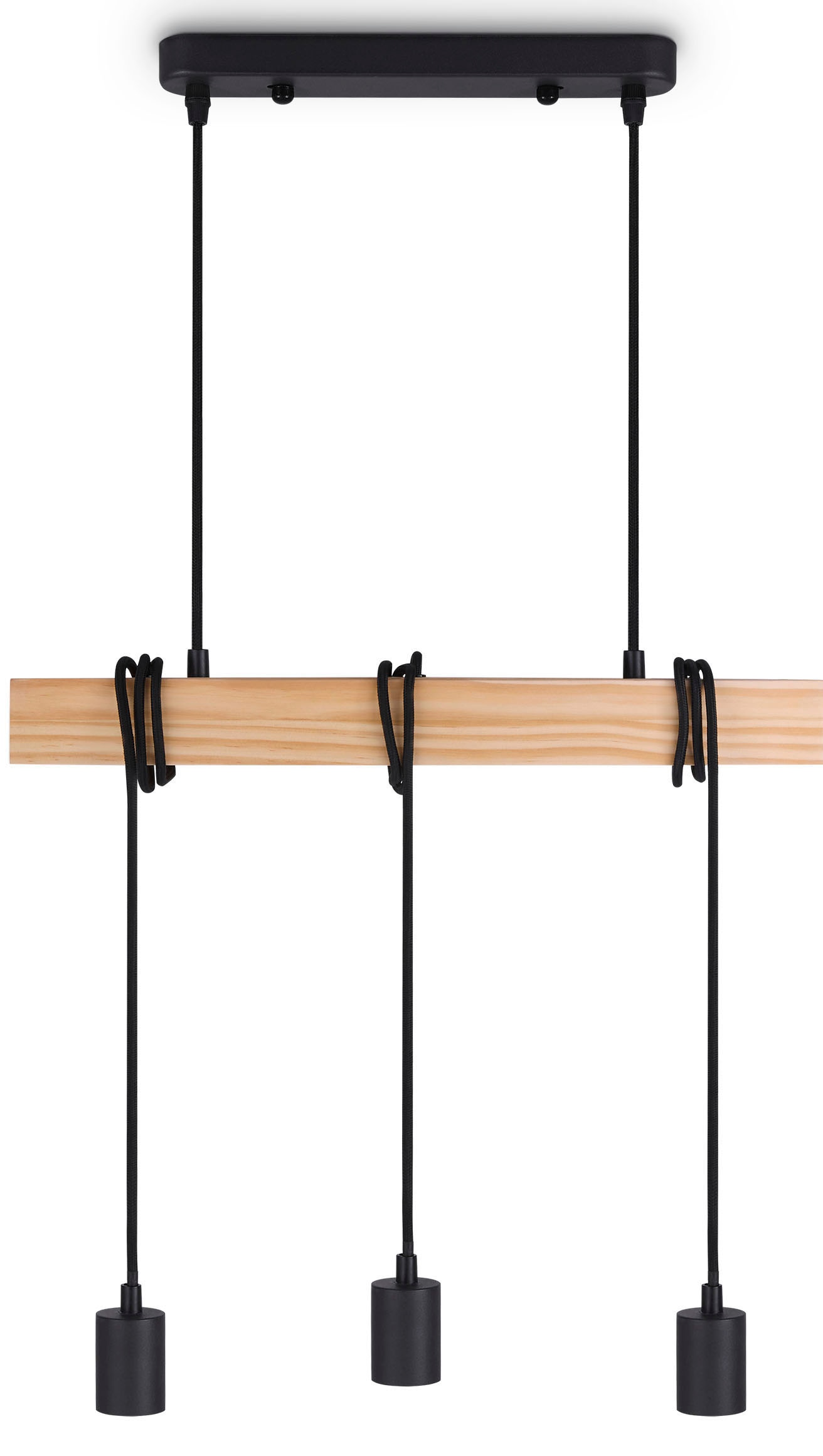 Paco Home Pendelleuchte »SINA«, Leuchtmittel E27 | ohne Leuchtmittel, LED Pendellampe Hängeleuchte Wohnzimmer Esszimmer Vintage Holz 3x E27