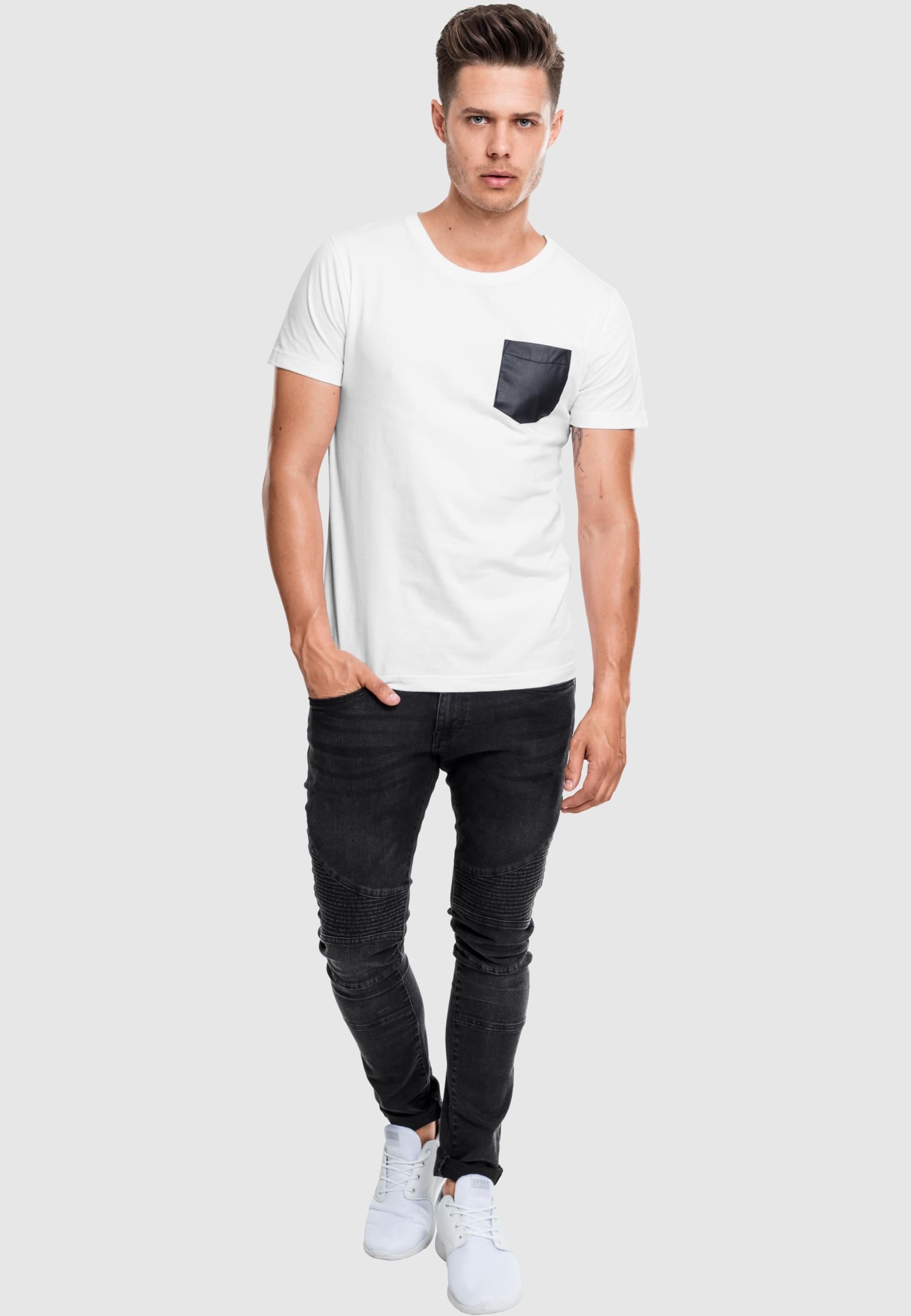 URBAN CLASSICS T-Shirt »Urban Classics Herren Synthetic Leather Pocket Tee«, (1 tlg.)