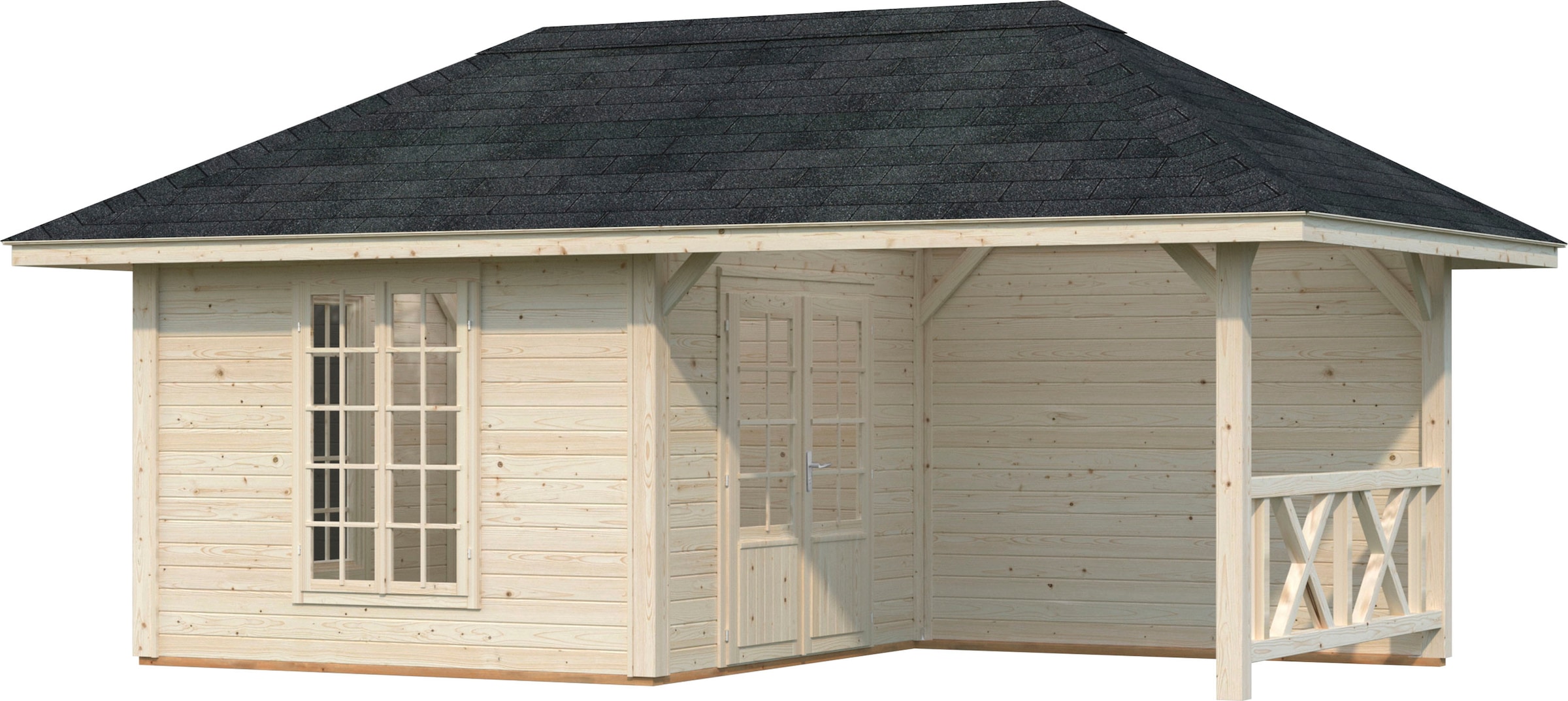 Palmako Holzpavillon "Bianca 16,6 m² Set 8", BxTxH: 588x300x323 cm