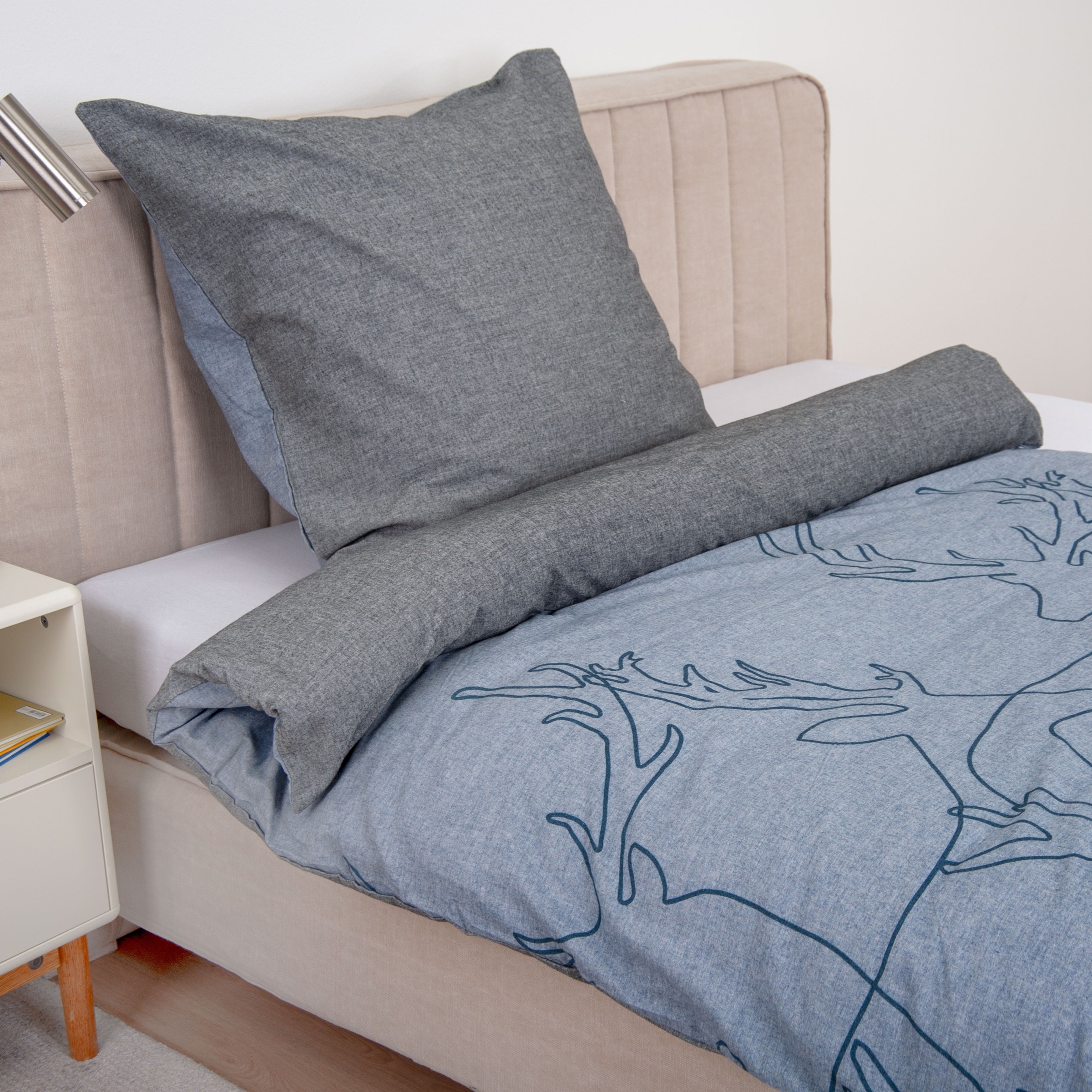 TOM TAILOR HOME Wendebettwäsche »Lennart in Gr. 135x200, 155x220 oder 200x200 cm, ideal für Weihnachten«, Flanell kuschelig warm im Winter, Weihnachtsbettwäsche aus Baumwolle