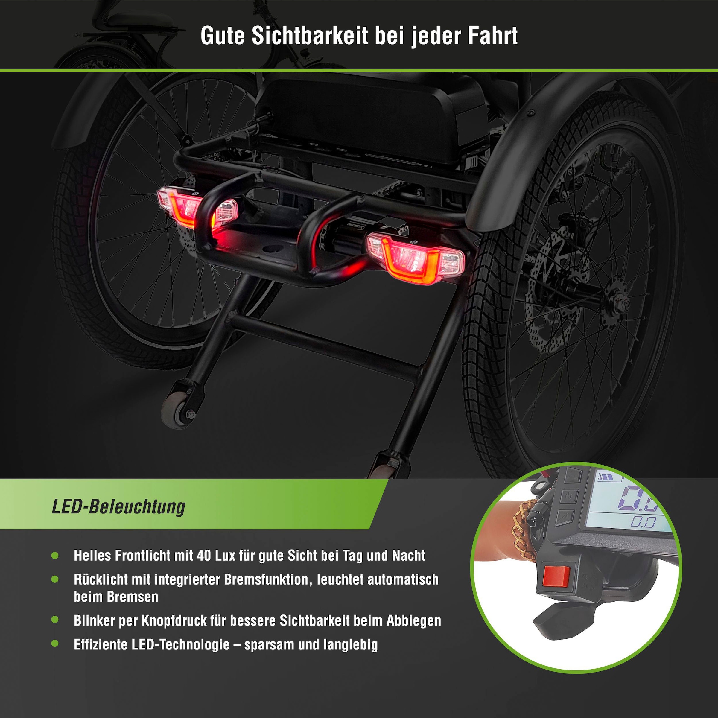 SachsenRad »T6 Comfort faltbar mit Alarmanlage« 7 Gang Shimano Kettenschaltung Heckmotor 250 W