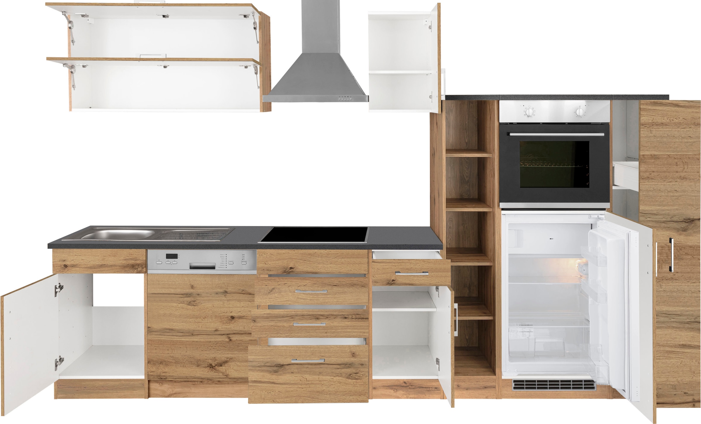 KOCHSTATION Küchenzeile »KS-Colmar«, ohne E-Geräte, Breite 330 cm