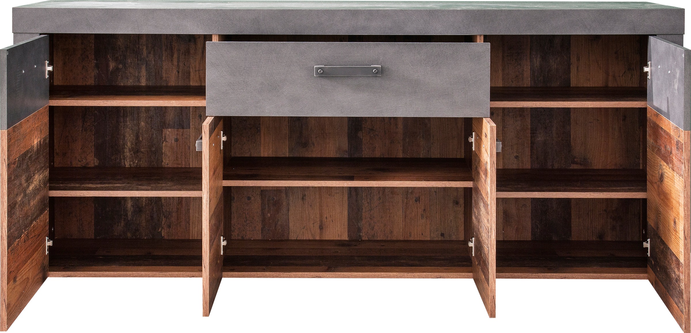 Home affaire Sideboard »Ilana« Sideboard mit 4 Türen & 1 Schublade - (B/T/H) 178/40/76 cm