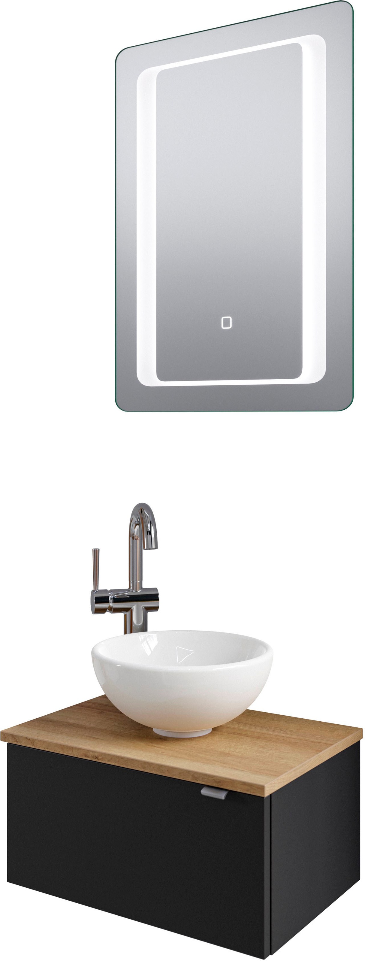 Saphir Badmöbel-Set »Serie 6915«, (4 St.), Gäste-Bad, 51 cm breit, mit LED-Spiegel und 1 Tür