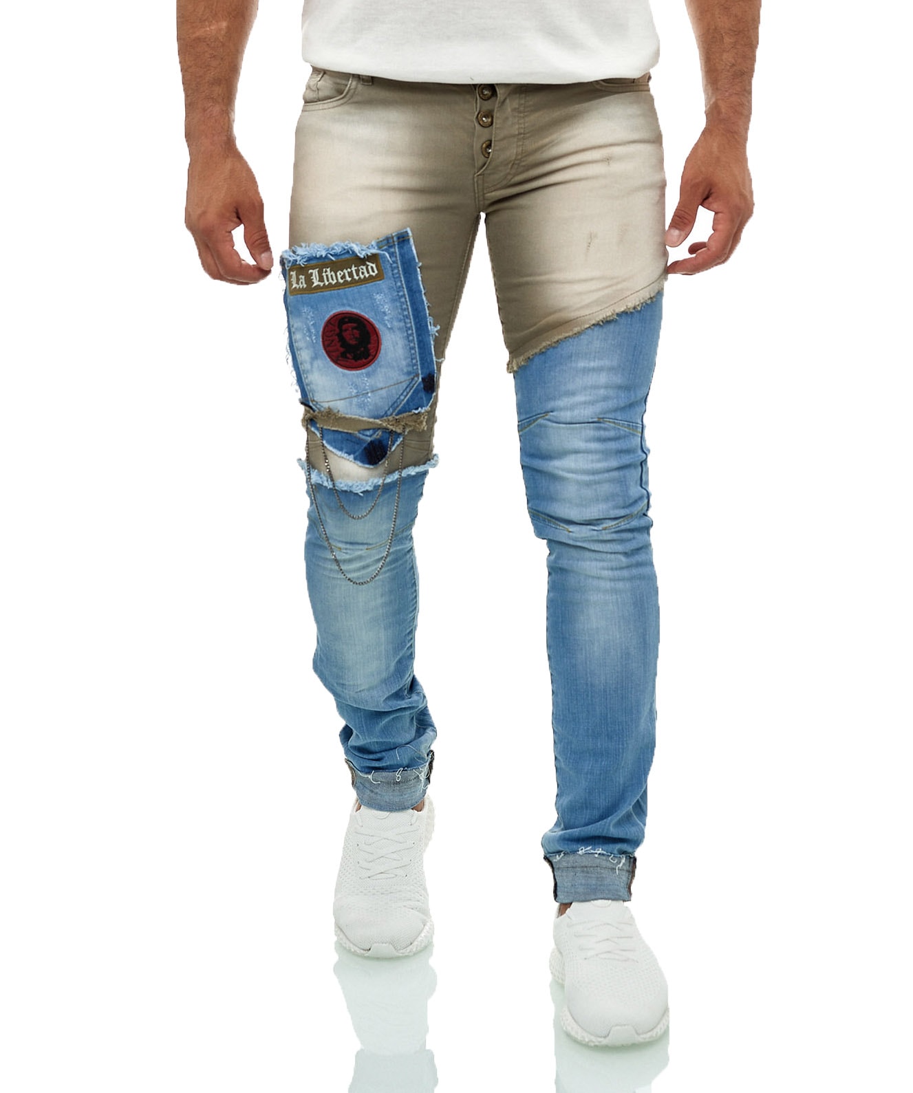 KINGZ Slim-fit-Jeans, mit feinen Akzenten