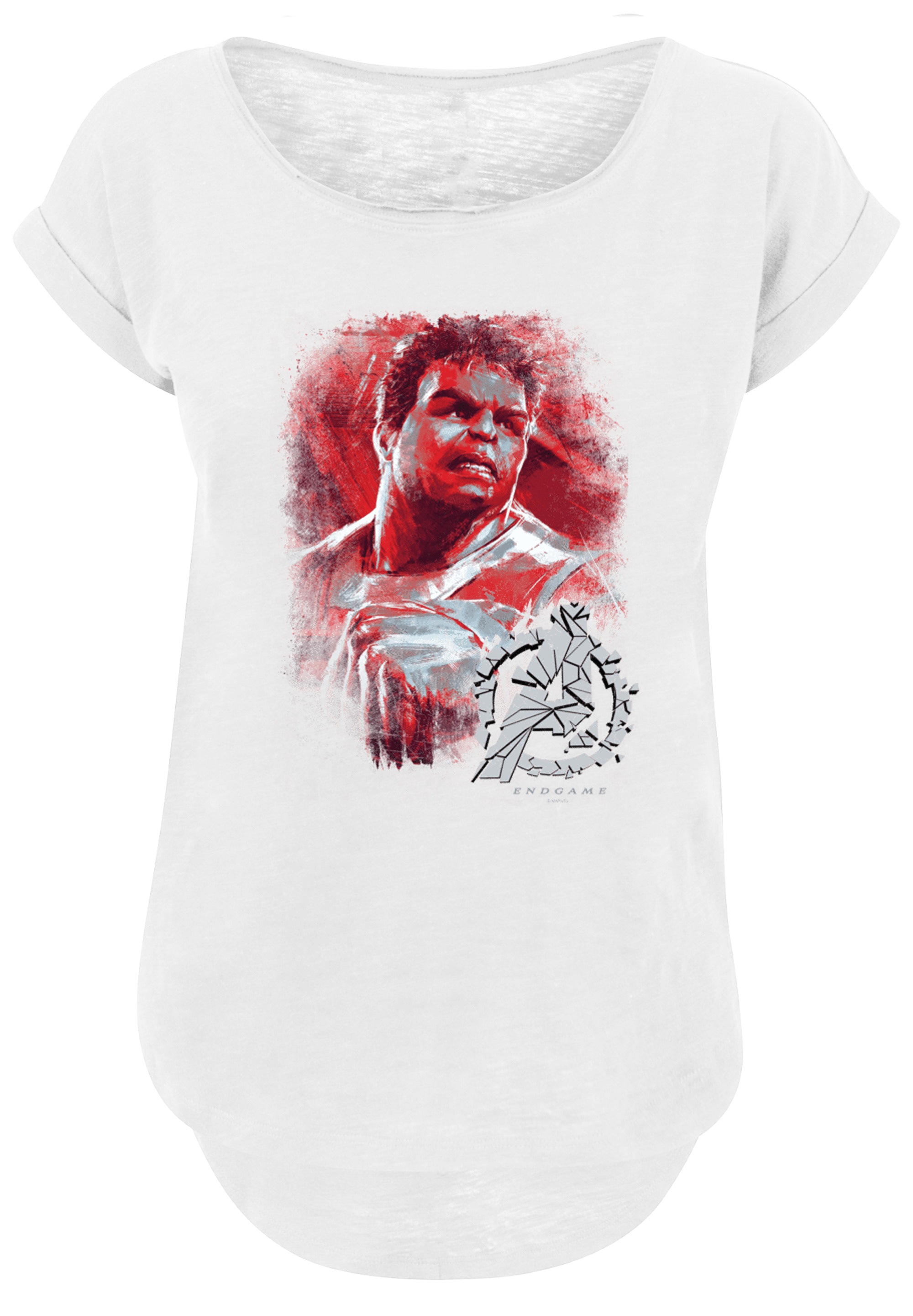 F4NT4STIC T-Shirt »Marvel Avengers Endgame Hulk Brushed«, Damen,Premium Merch,Lang,Longshirt,Logo Print