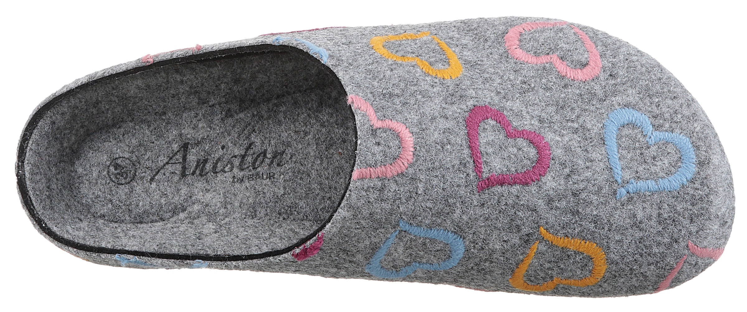 Aniston SHOES Clog, Homeslipper, Hausschuh mit süßer Herzchen-Stickerei - NEUE KOLLEKTION
