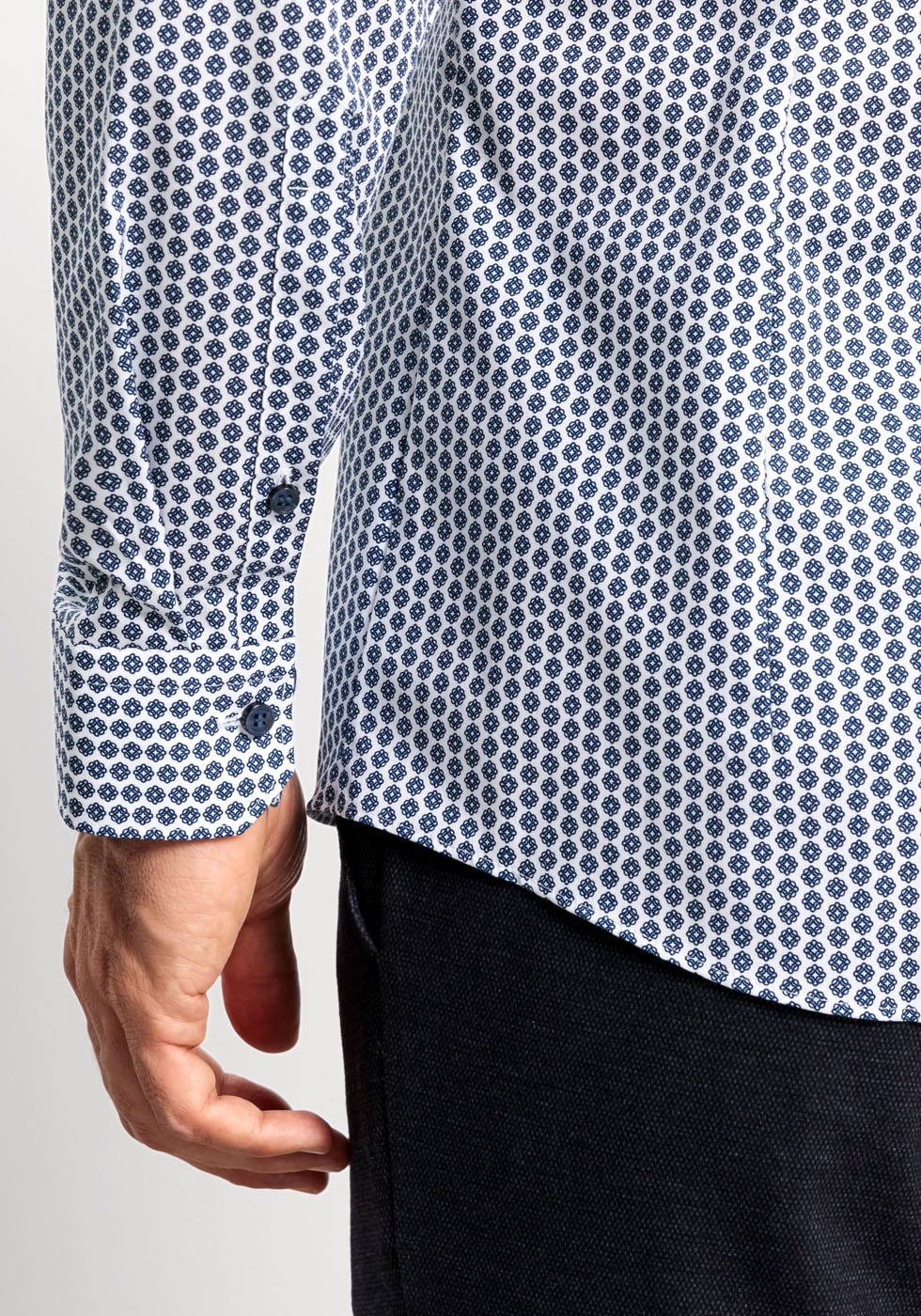 OLYMP Businesshemd »No. Six super slim« smartes grafisches Printmuster