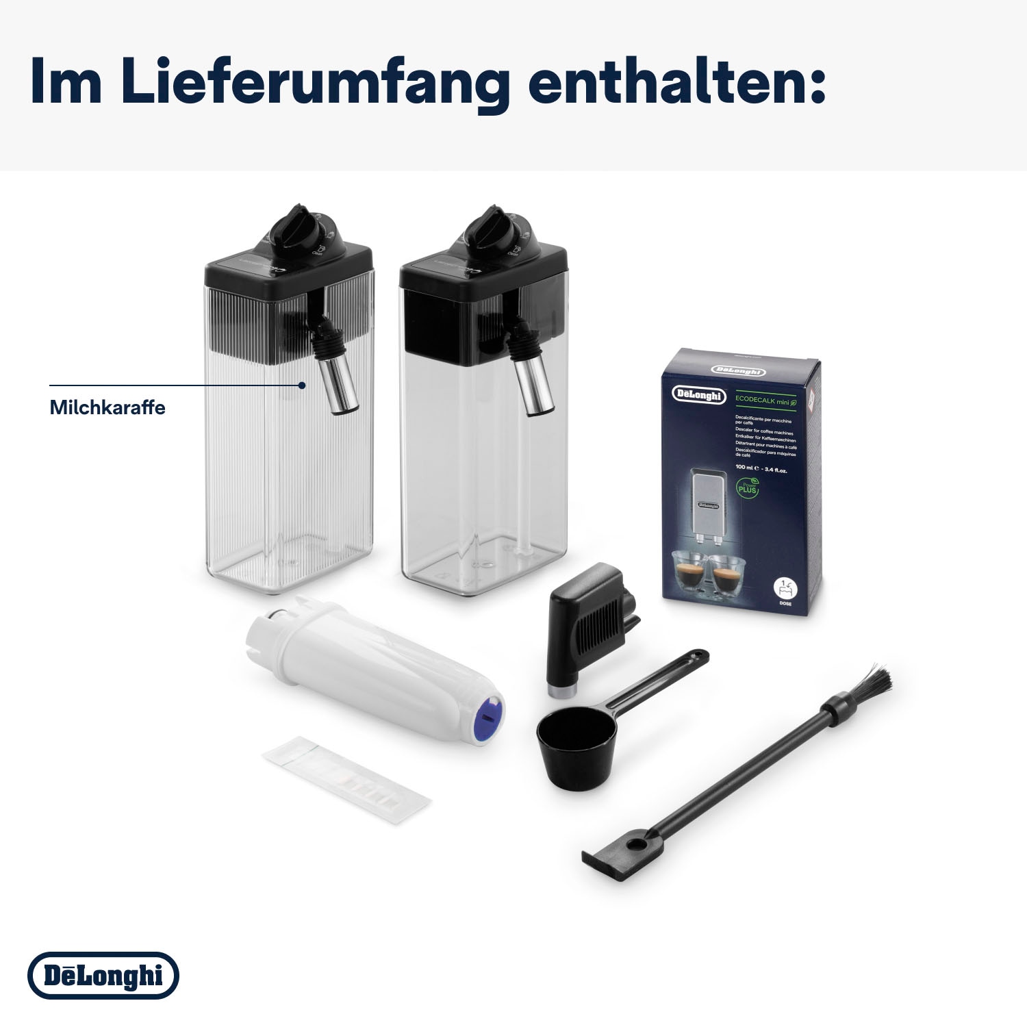 De'Longhi Kaffeevollautomat »Dinamica Plus ECAM 380.95.TB«, inkl. 2 LatteCrema Hot Milchkaraffen