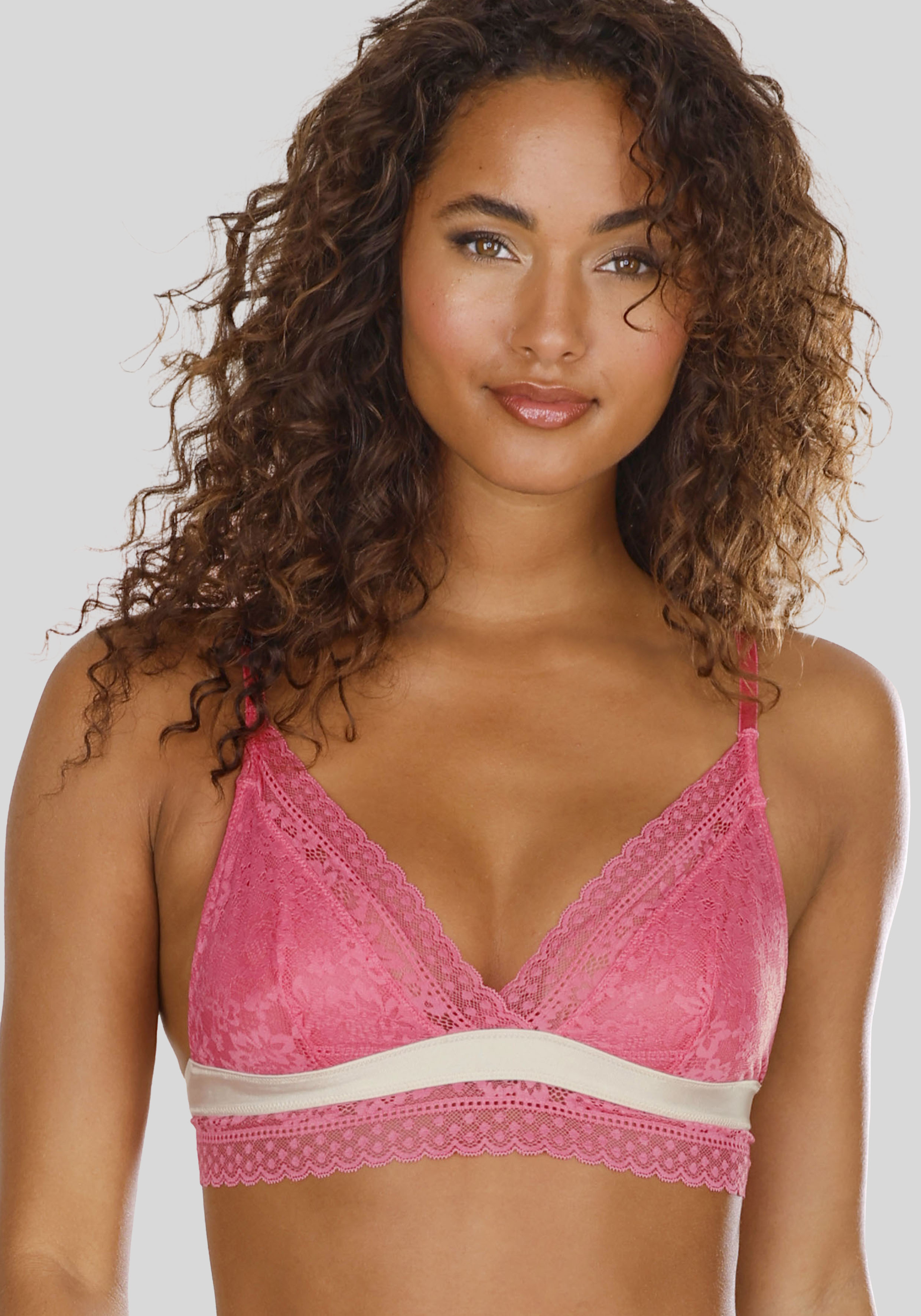 Vivance Bralette-BH ", BH ohne Bügel, Triangel-BH, Spitzen-BH, bügelloser BH, Viola" als Dessous-Set kombinierbar, Dessous