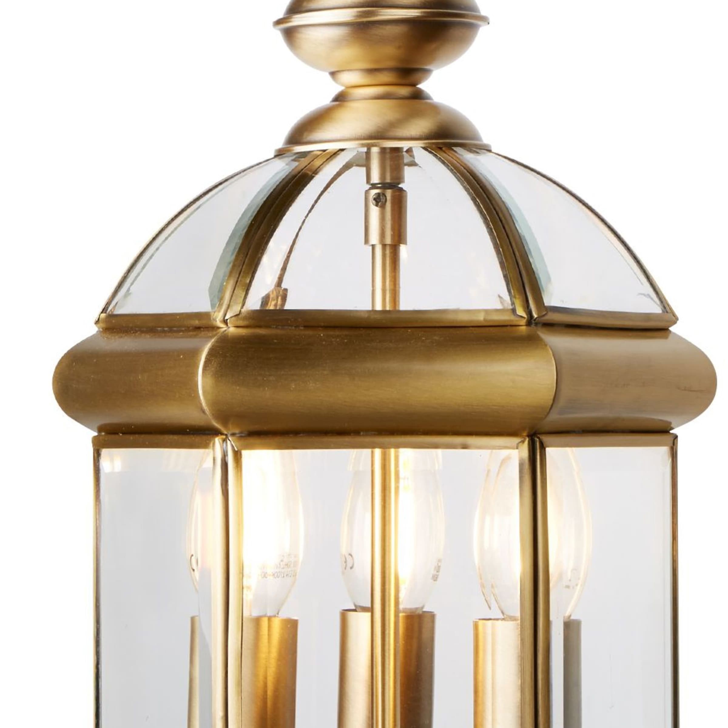 Searchlight Hängeleuchte »Bevelled Lantern 3Lt Pendant - Antique Brass Metal & Glass« E14 1 Stk.