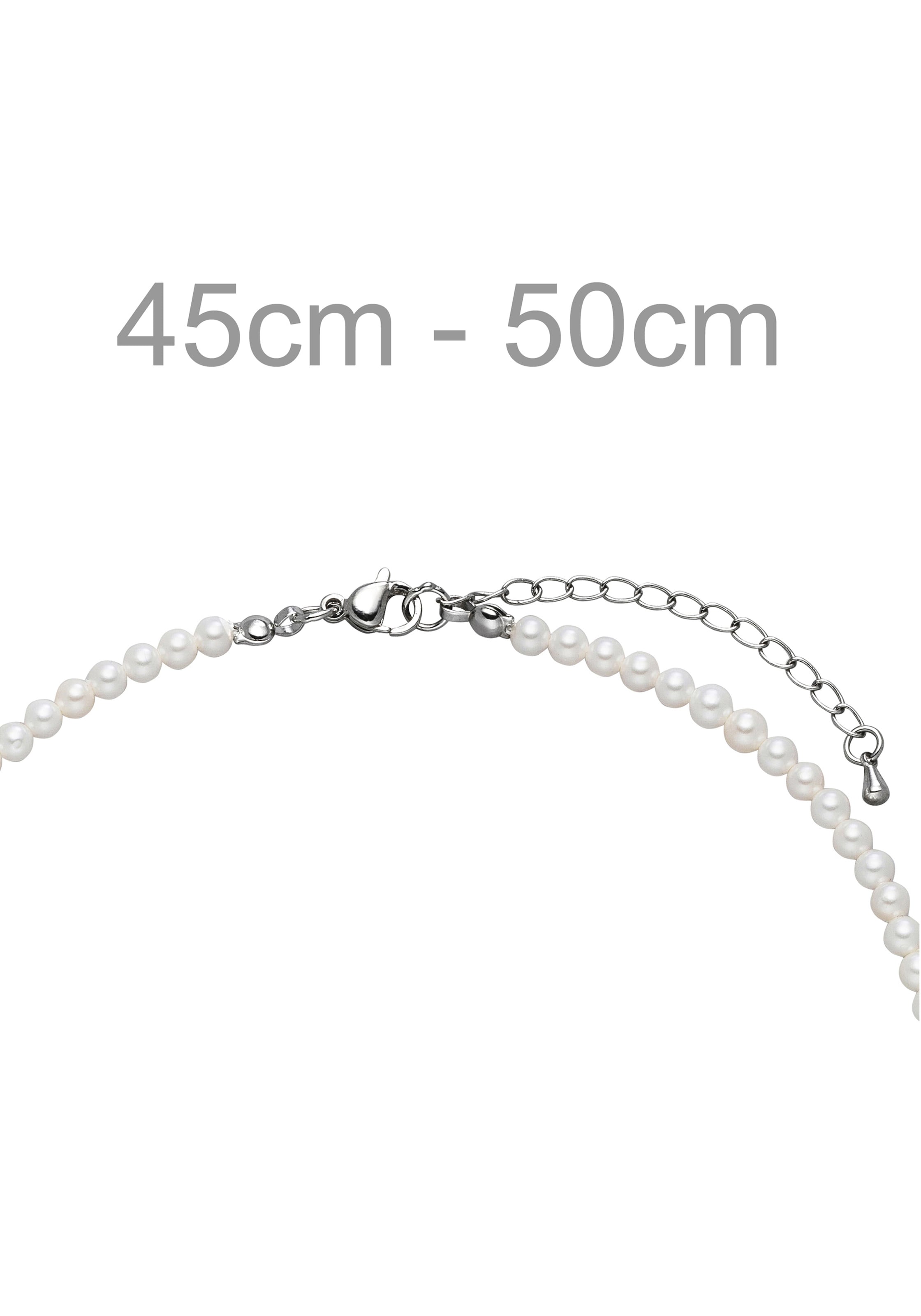 JOBO Kette ohne Anhänger »Perlenkette weiß« Muschelkern Perlen 4 mm 50 cm