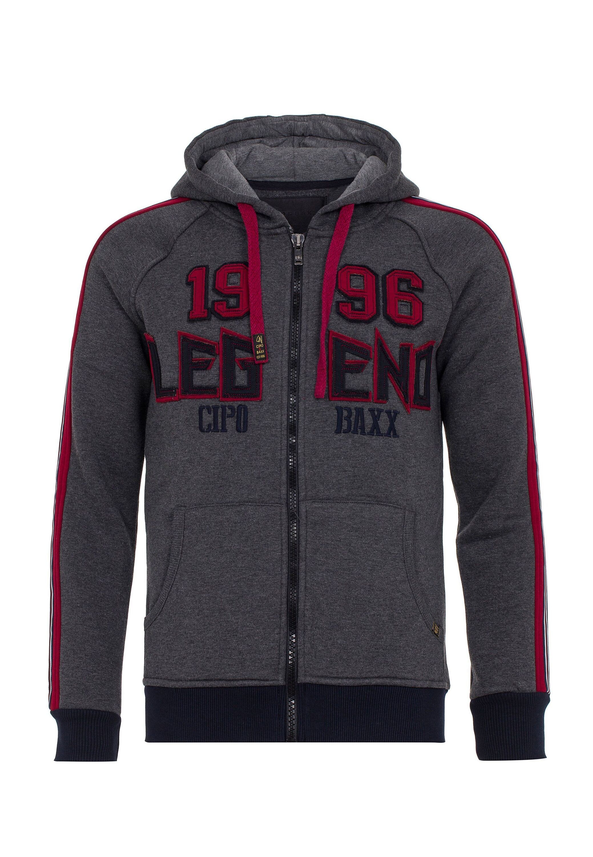 Cipo & Baxx Sweatjacke »Sweatjacke«, Mit lässiger Kapuze, CL357