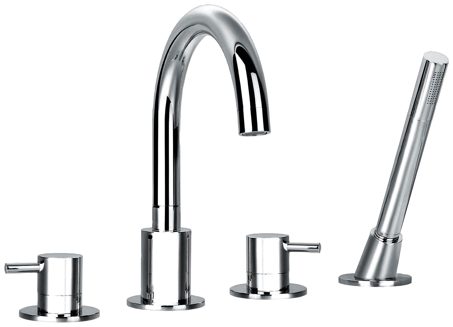 Wannenarmatur OTTOFOND, B:24cm H:15cm T:22,5cm, grau, Messing, Armaturen, "Q10000", schwenkbarer Wanneeinlauf