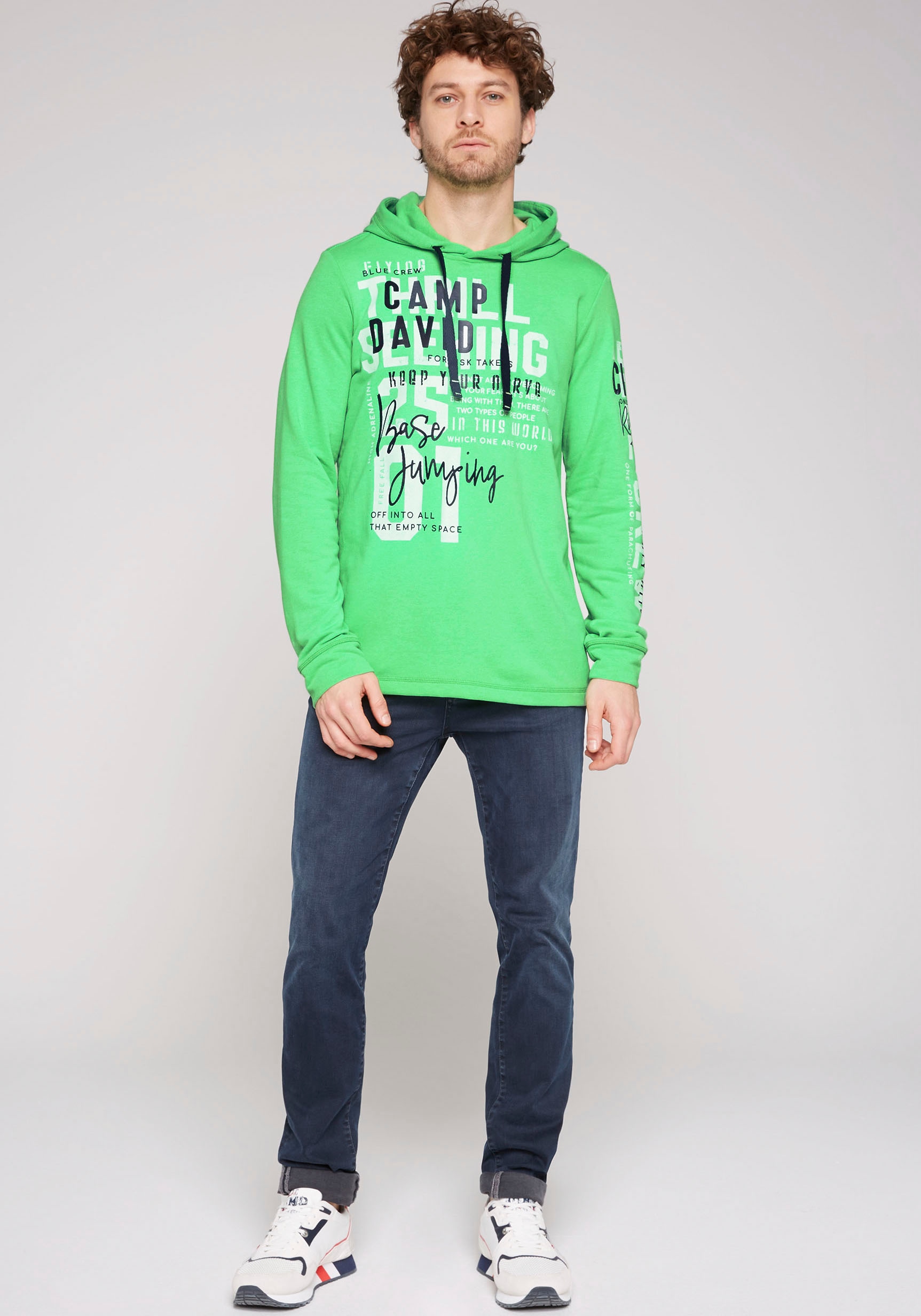 DAVID der mit CAMP Kapuzensweatshirt, Label Patch BAUR ▷ Kapuze | kaufen an