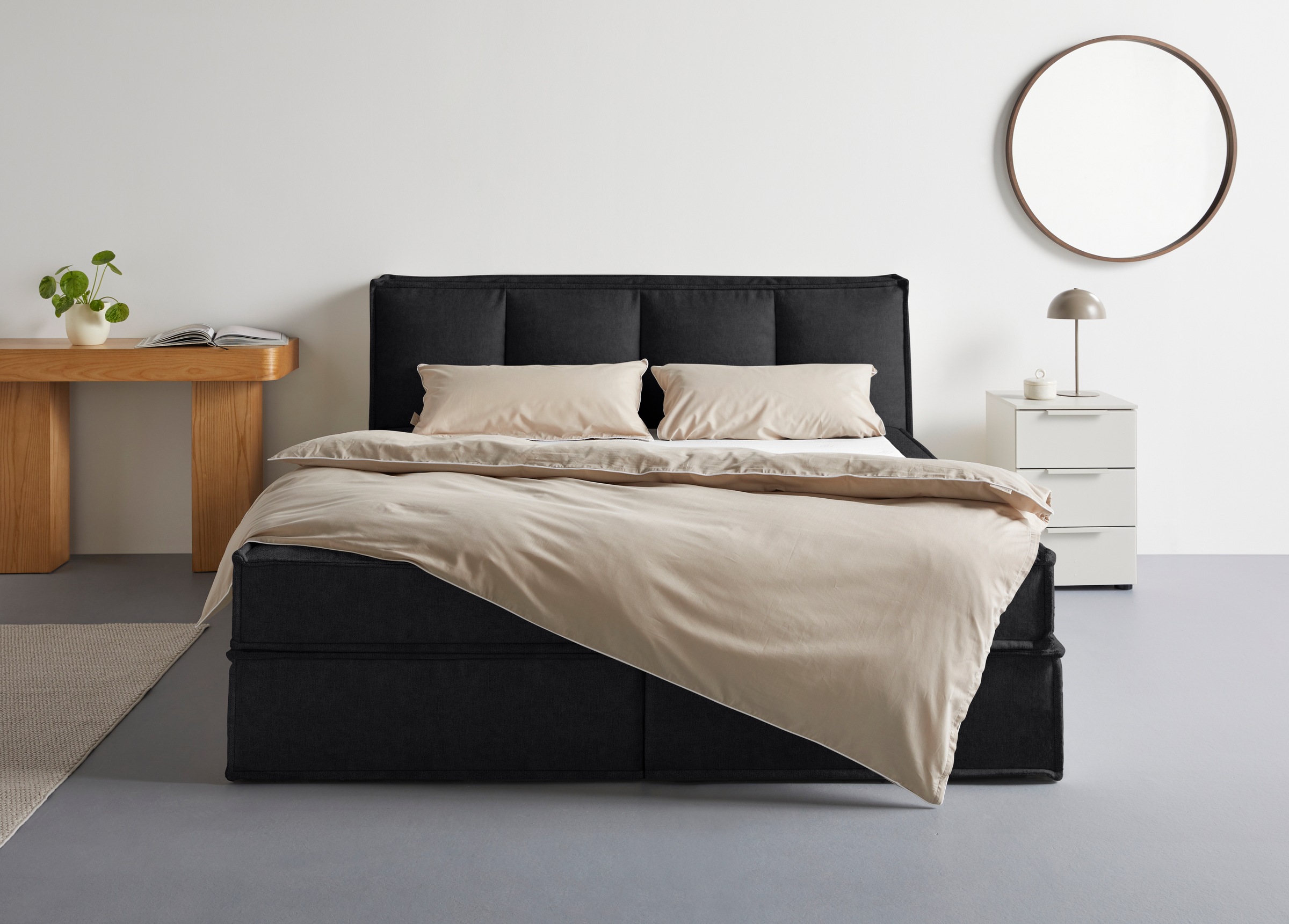 LeGer Home by Lena Gercke 1100000002199 "Addyson" Härtegrade H2, H3 und H4 wählbar, Boxspringbett inkl. Topper, 2 Matratzen