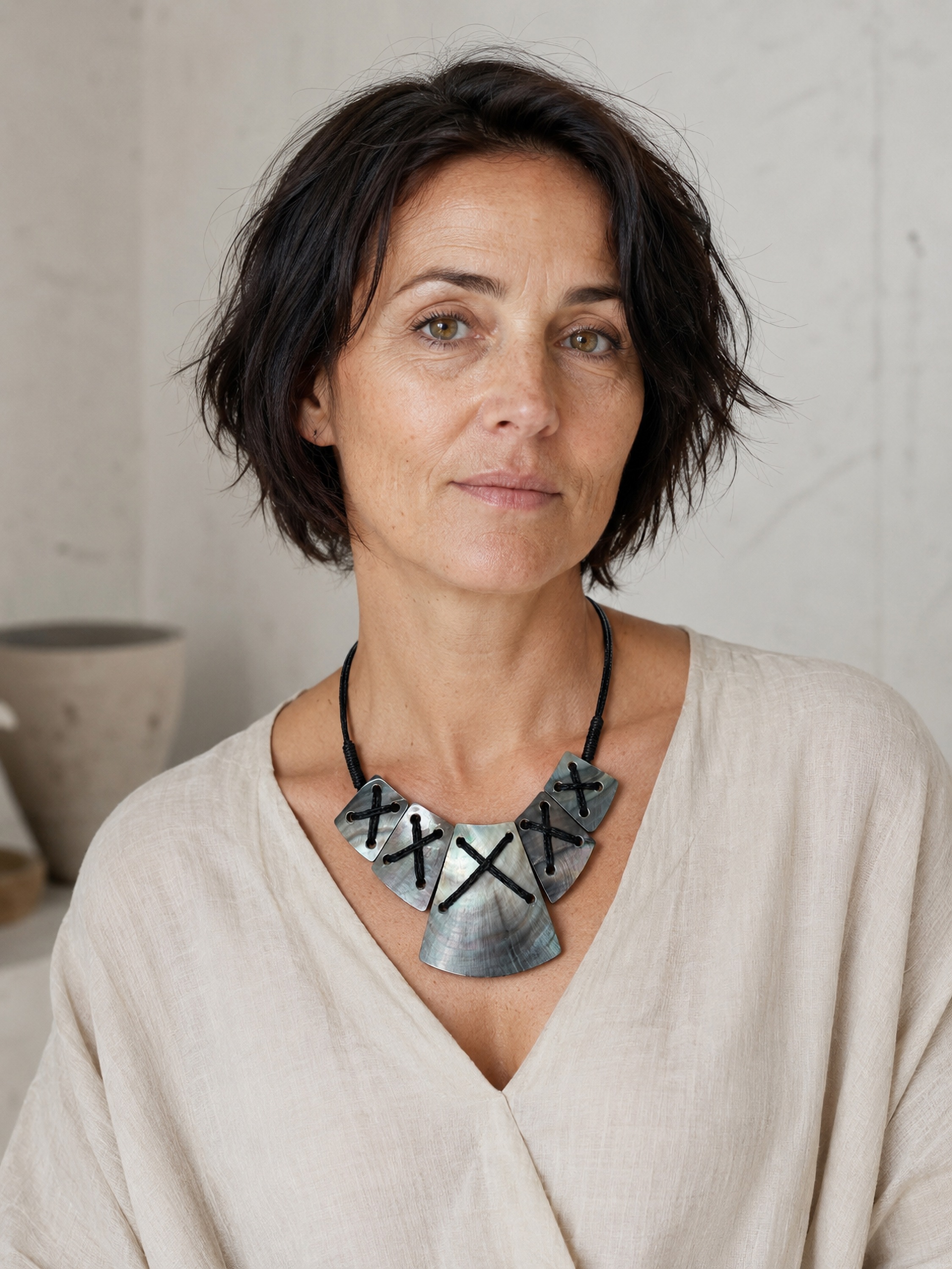 COLLEZIONE ALESSANDRO Kette mit Anhänger »Shell« kurze Muschelkette mit Baumwollband