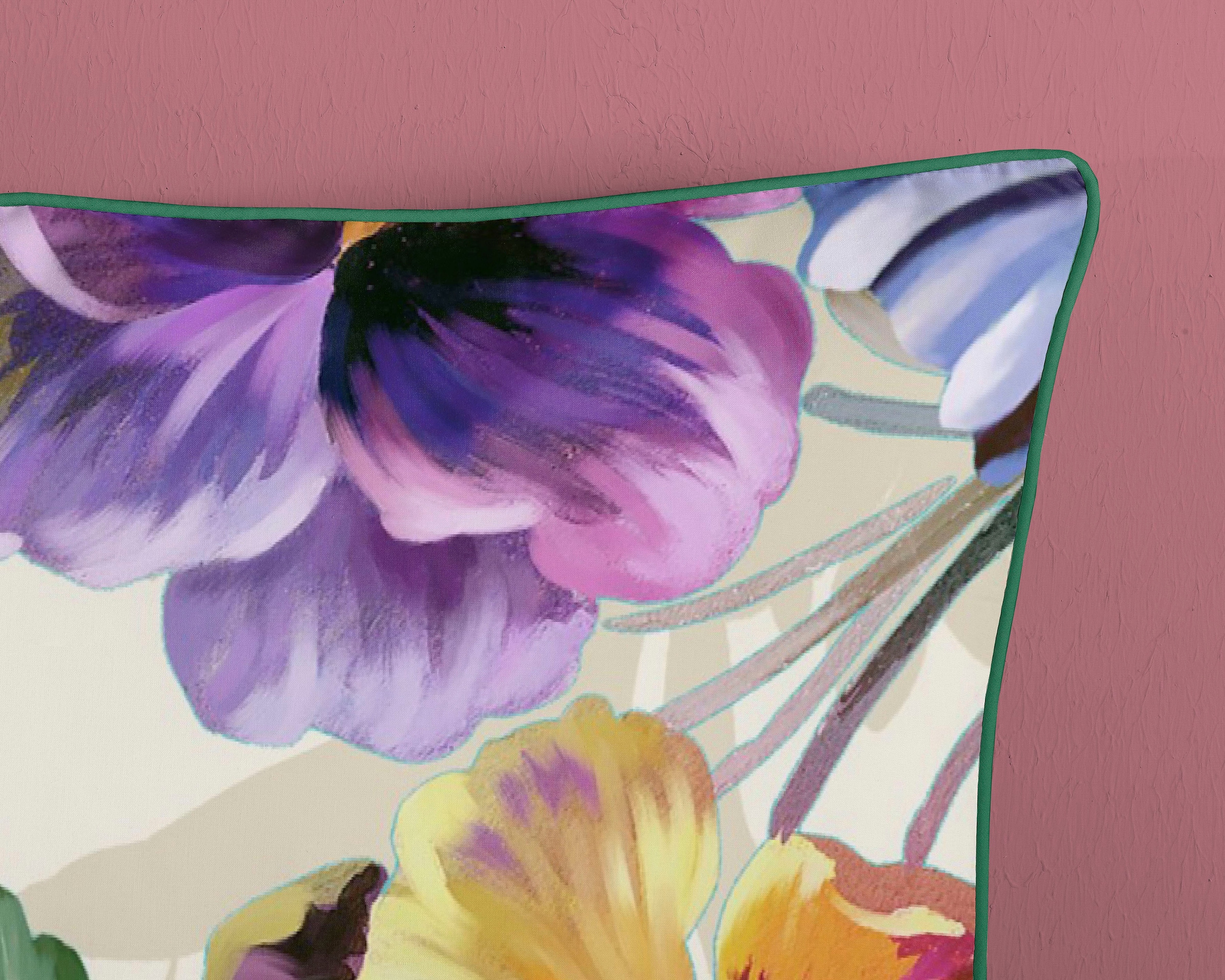 Descanso Wendebettwäsche »Novara«, Baumwolle, Satin, 135x200, Biese, Reißverschluss, Wende, Blumen, Natur