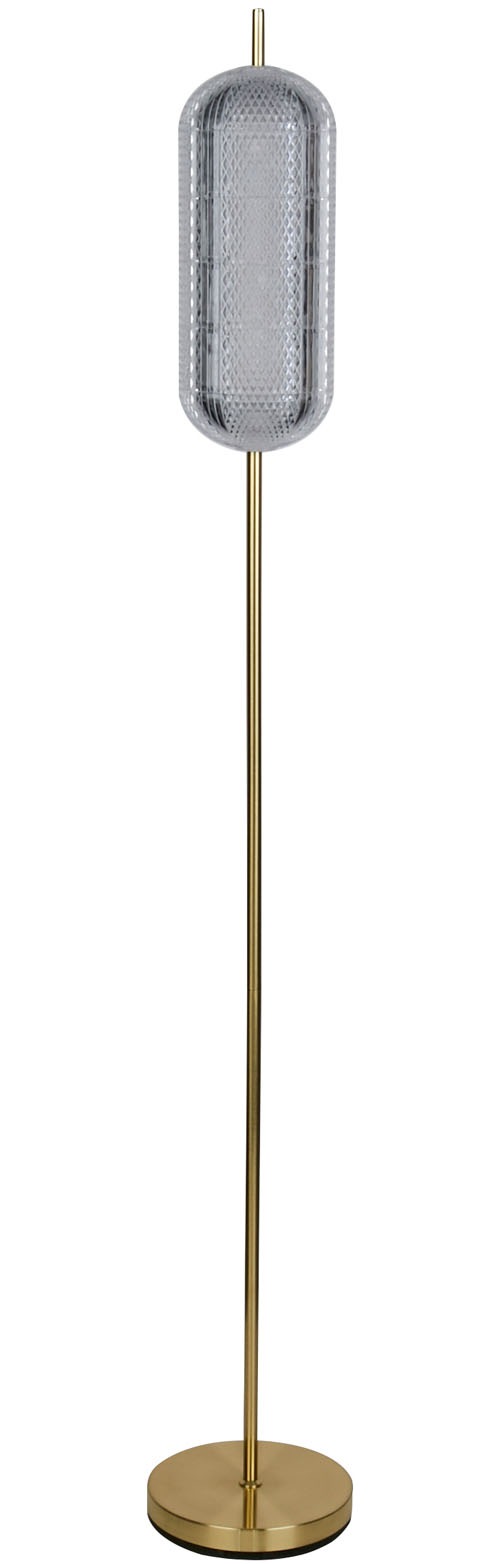 Searchlight Stehlampe »Capsule LED Floor Lamp, Satin Brass Metal and Acrylic Shade« LED-Modul 1 Stk. Warmweiß